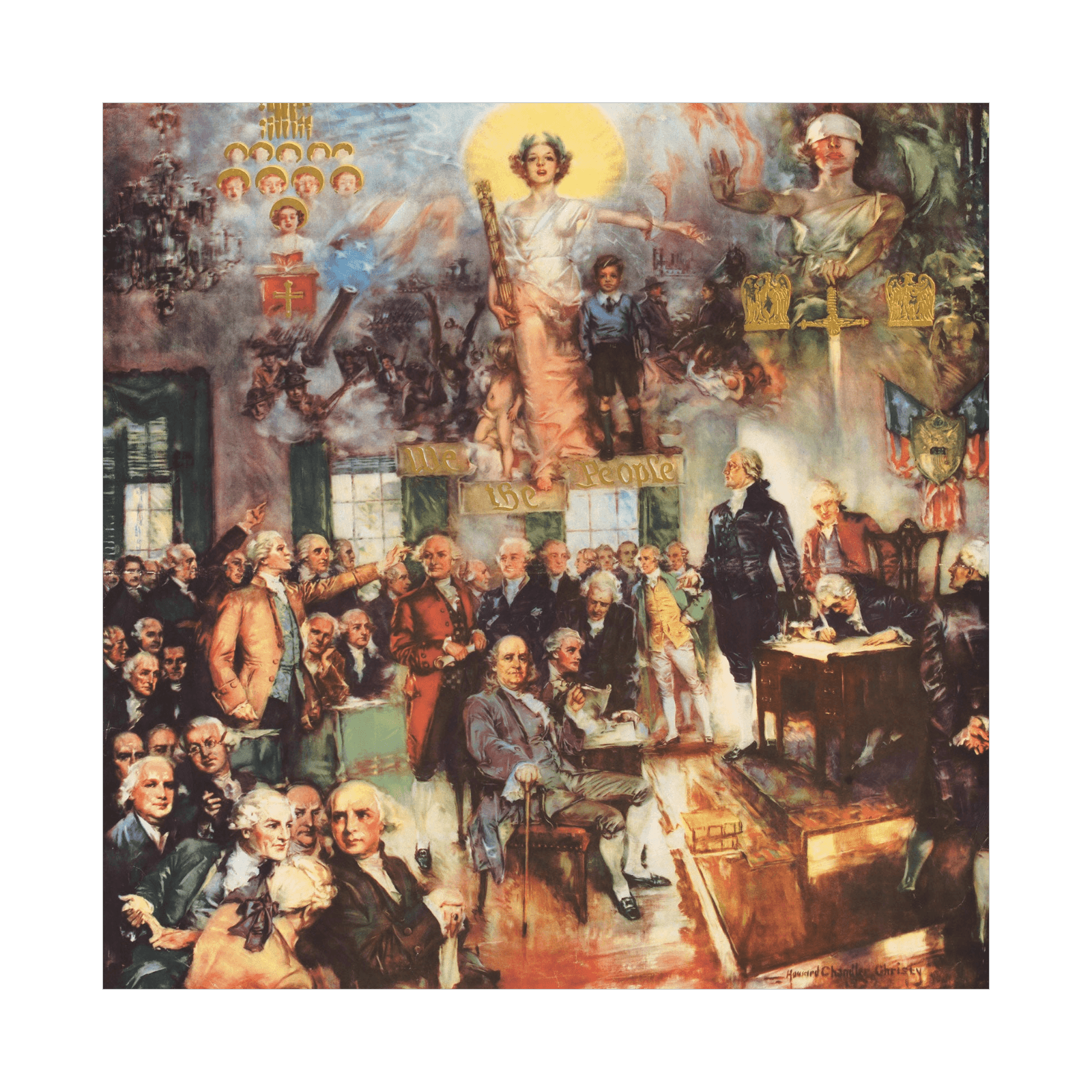 The Constitution of the United States ‘the signing’, Howard Chandler Christy - ArtDeco Canvas