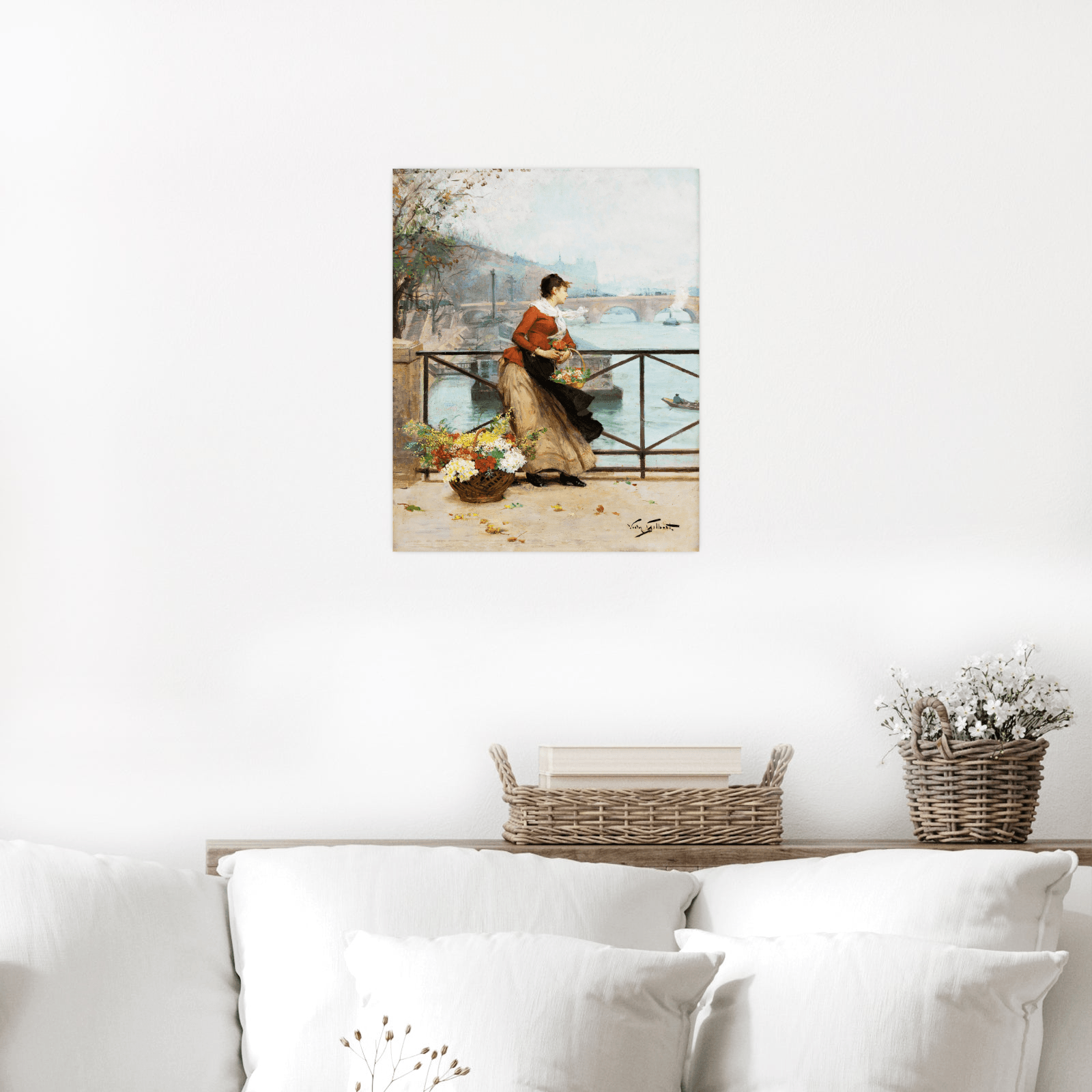 The Flower Vendor in Paris, Victor Gabriel Gilbert - ArtDeco Canvas