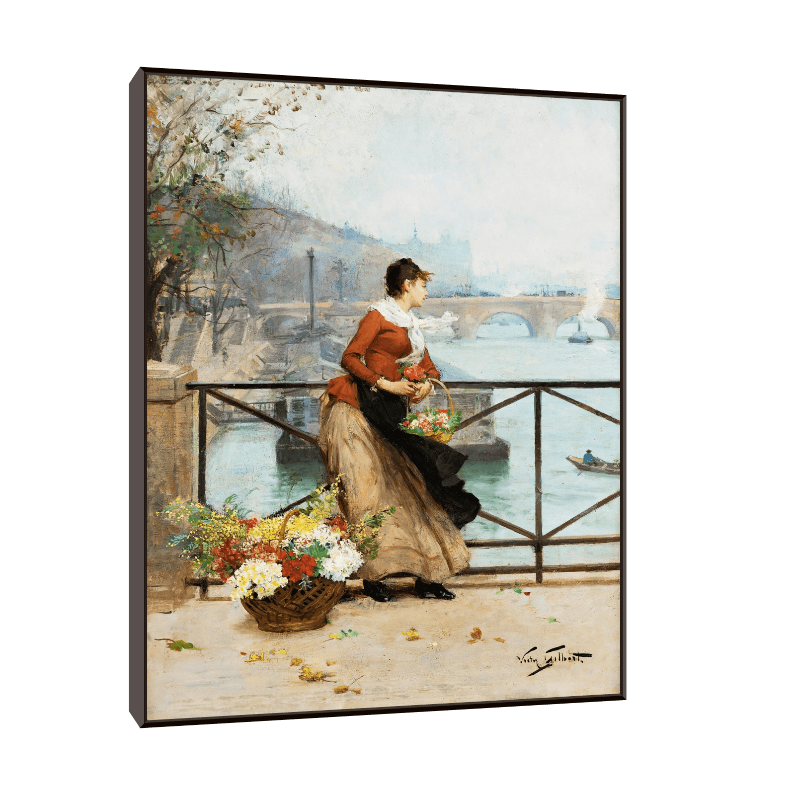 The Flower Vendor in Paris, Victor Gabriel Gilbert - ArtDeco Canvas