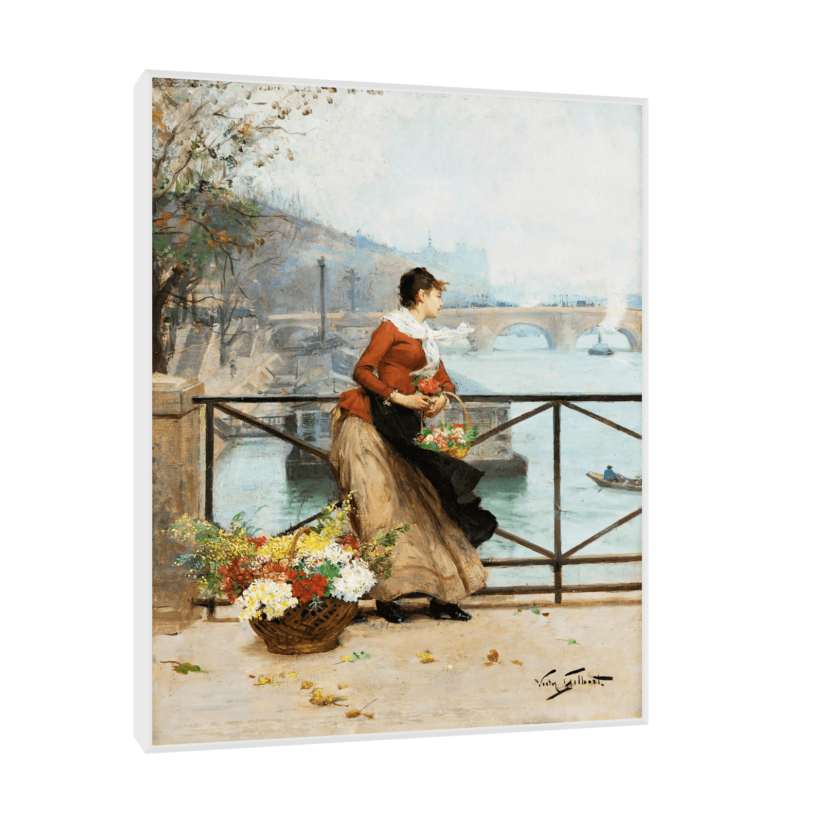 The Flower Vendor in Paris, Victor Gabriel Gilbert - ArtDeco Canvas