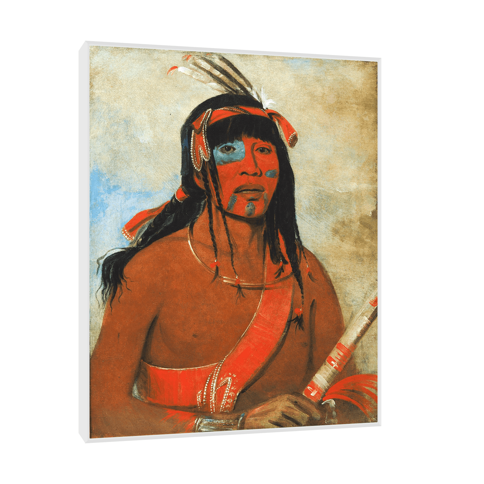 The Ottaway, a Warrior,George Catlin - ArtDeco Canvas