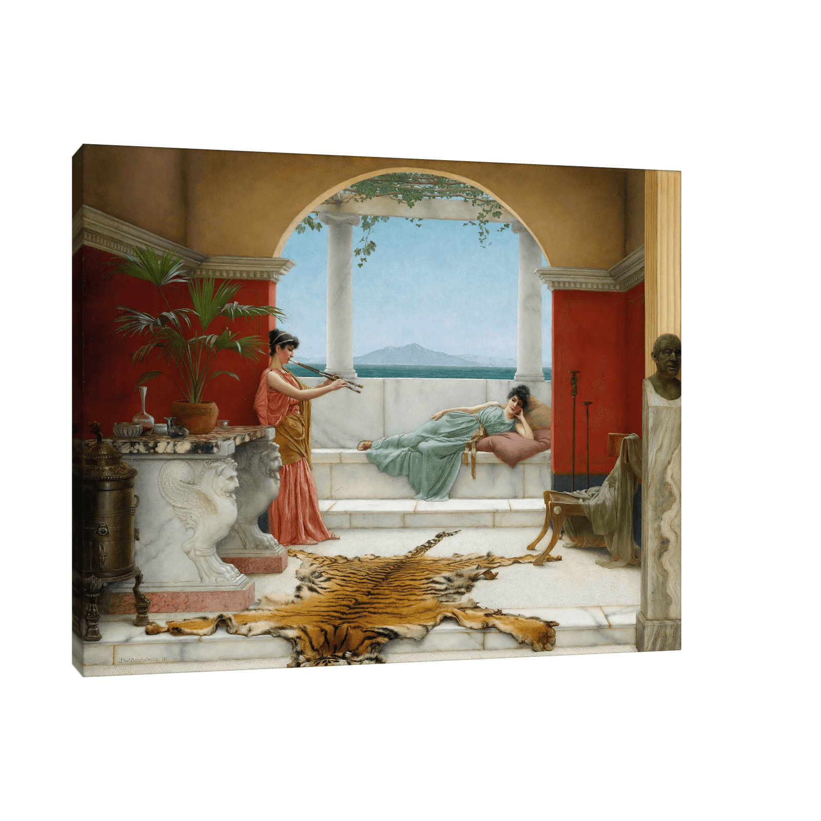 The Sweet Siesta Of A Summer Day, John William Godward - ArtDeco Canvas