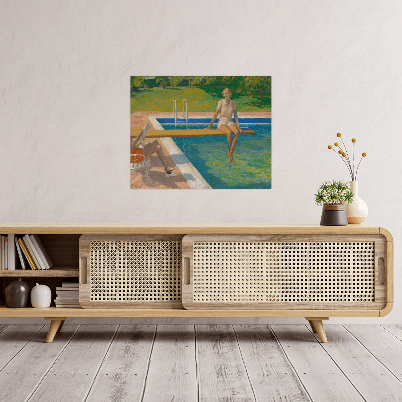 The Viscountess Castlerosse, Palm Springs, Sir John Lavery - ArtDeco Canvas