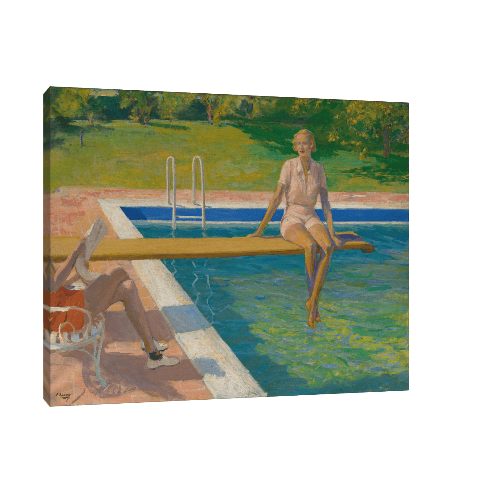 The Viscountess Castlerosse, Palm Springs, Sir John Lavery - ArtDeco Canvas