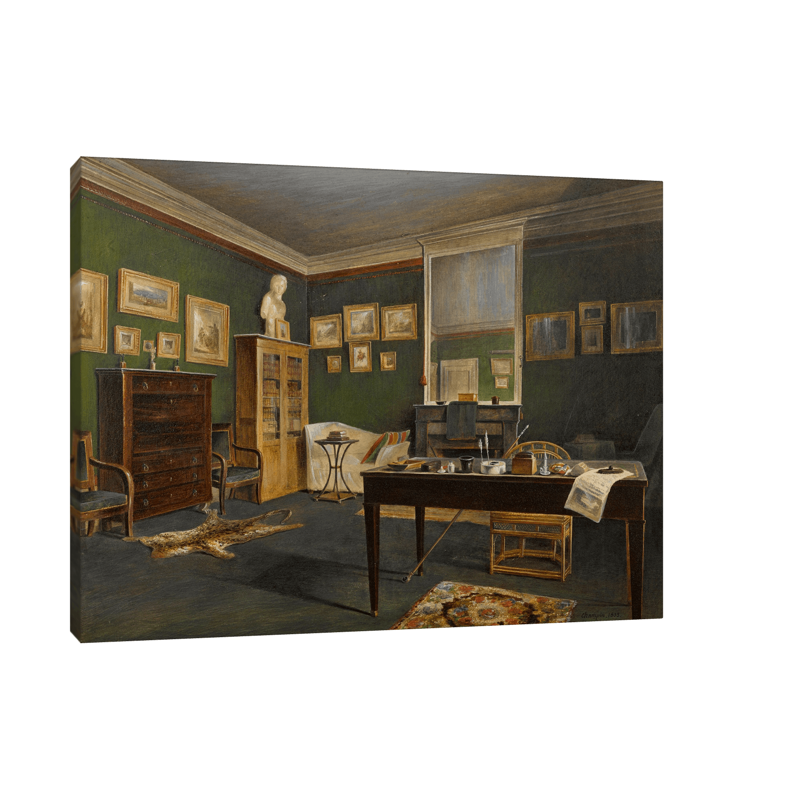 The interior of an artist’s studio, Jean-Jacques Champin - ArtDeco Canvas