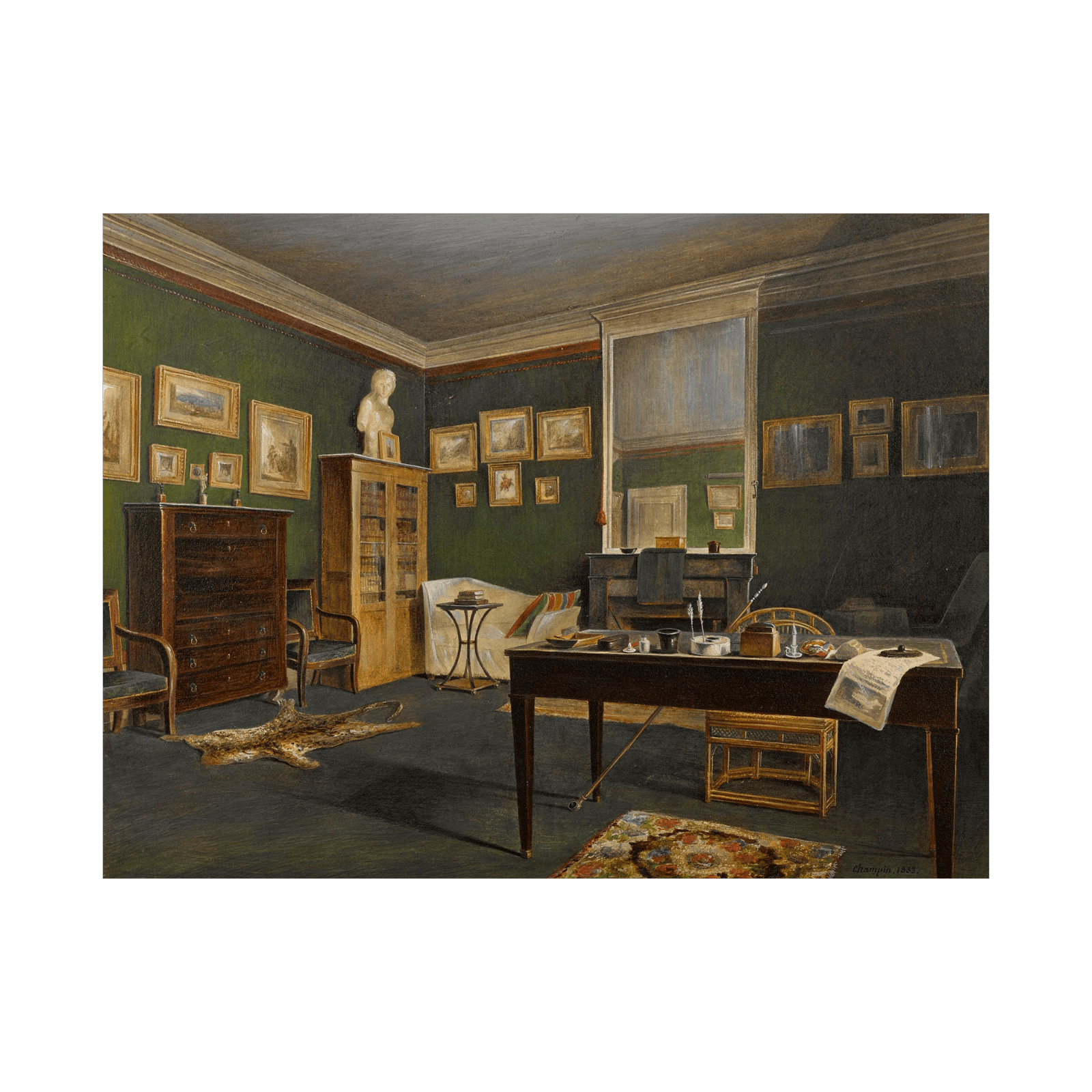 The interior of an artist’s studio, Jean-Jacques Champin - ArtDeco Canvas