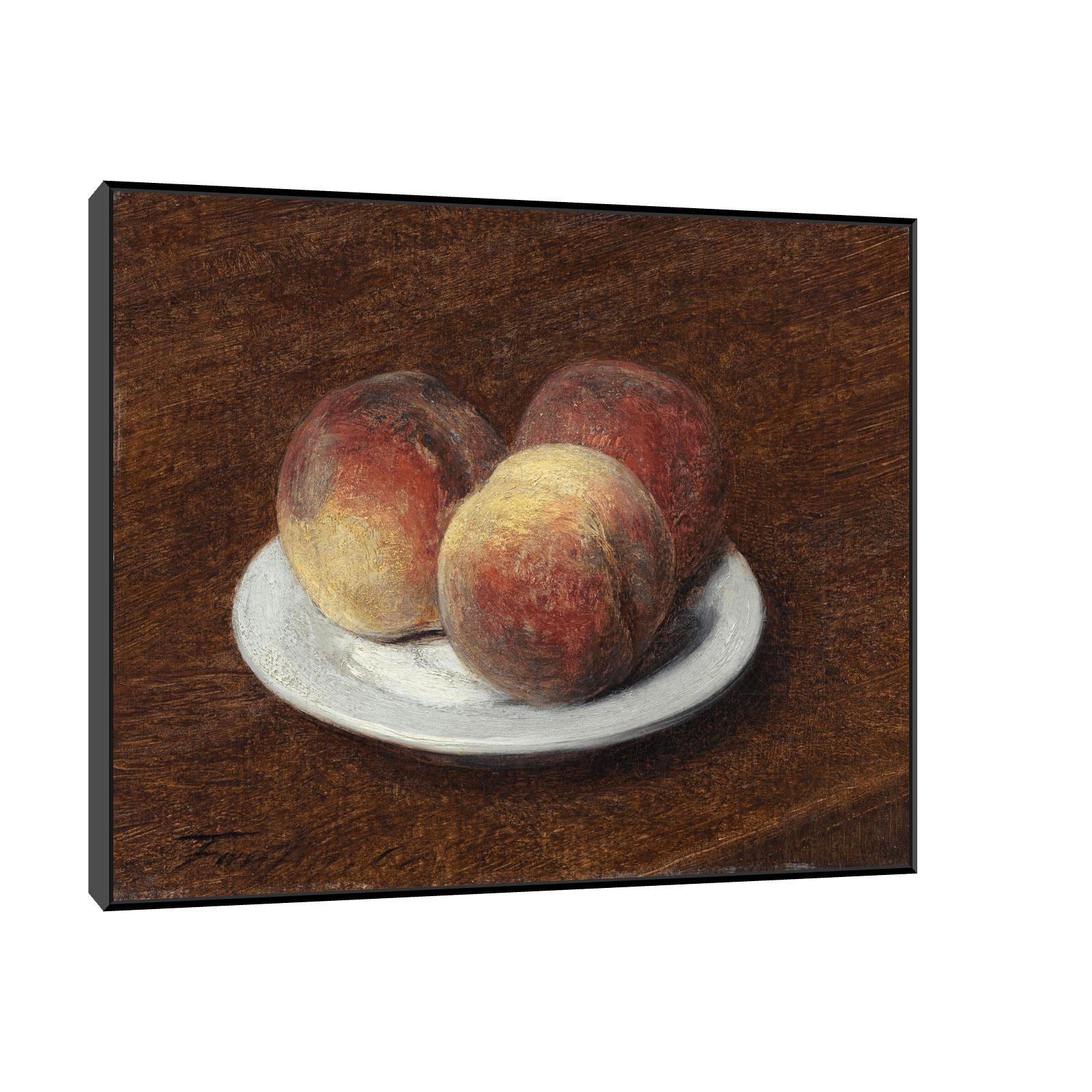 Three Peaches on a Plate, Henri Fantin-Latour - ArtDeco Canvas