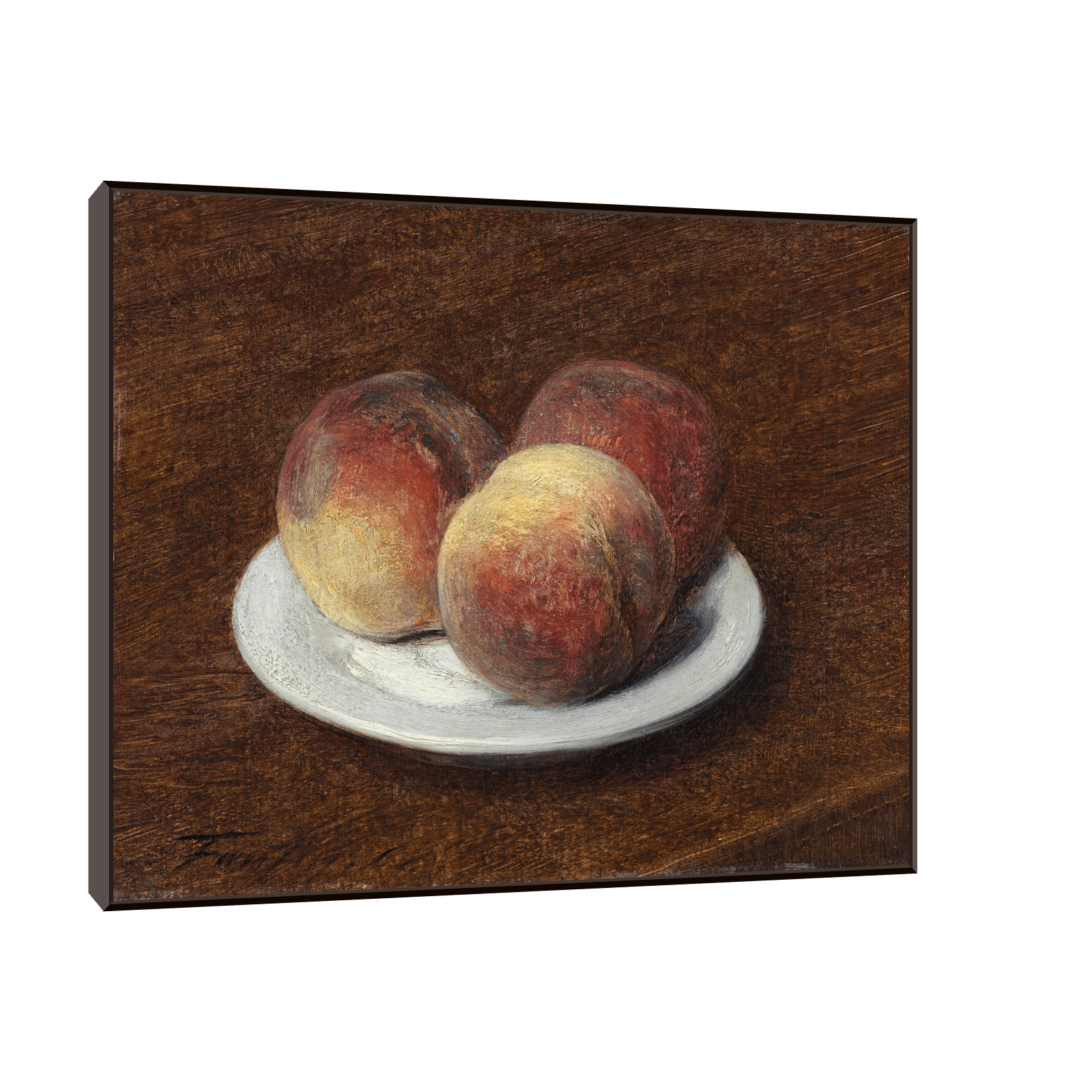 Three Peaches on a Plate, Henri Fantin-Latour - ArtDeco Canvas