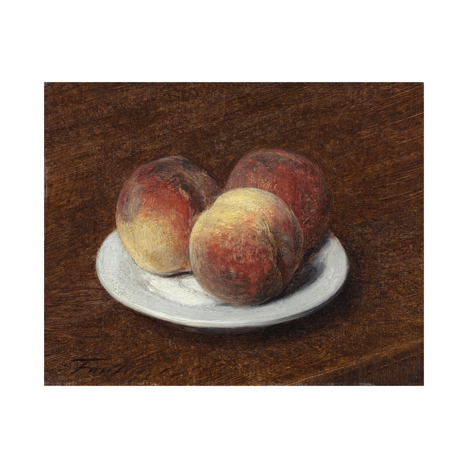 Three Peaches on a Plate, Henri Fantin-Latour - ArtDeco Canvas