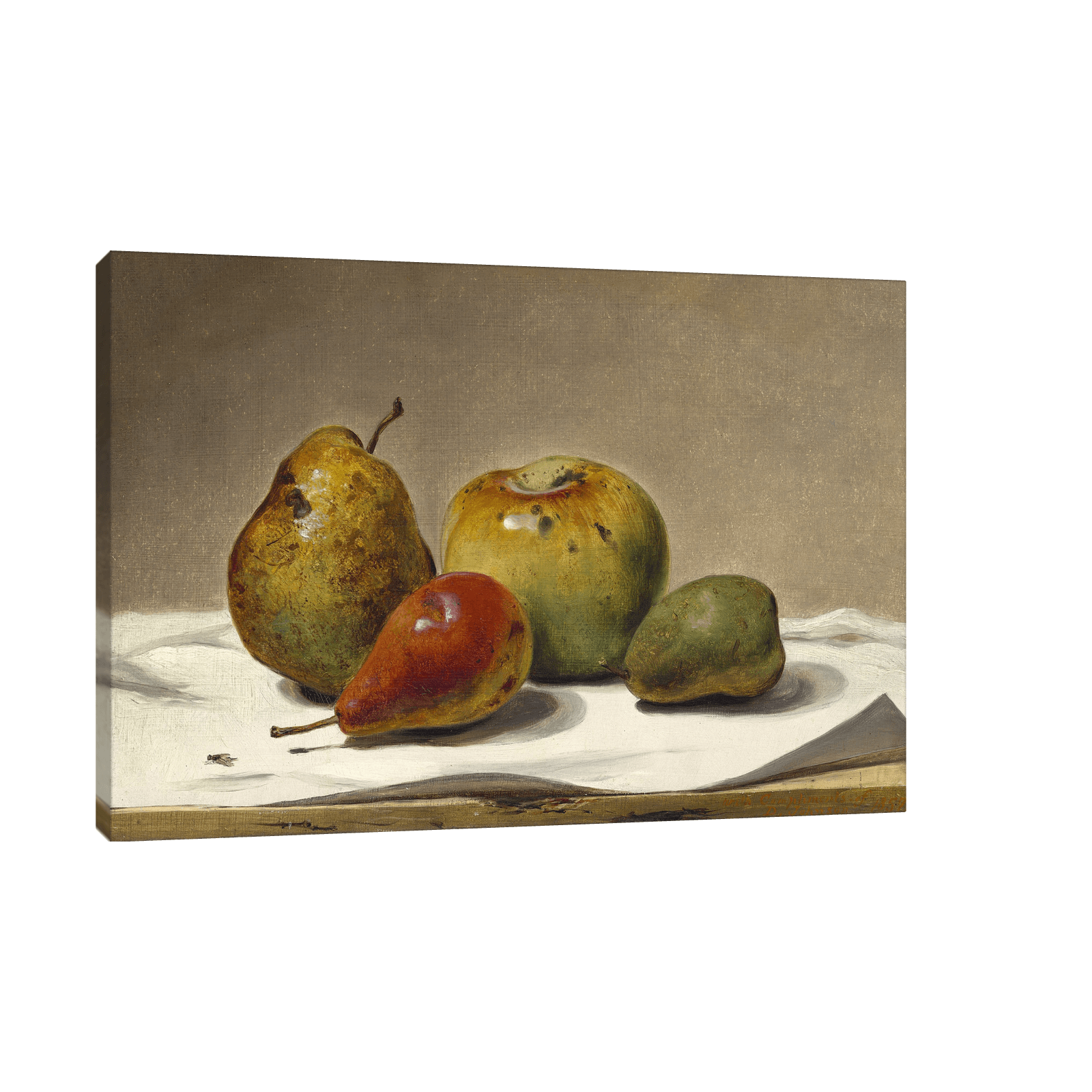 Three Pears and an Apple, David Johnson - ArtDeco Canvas