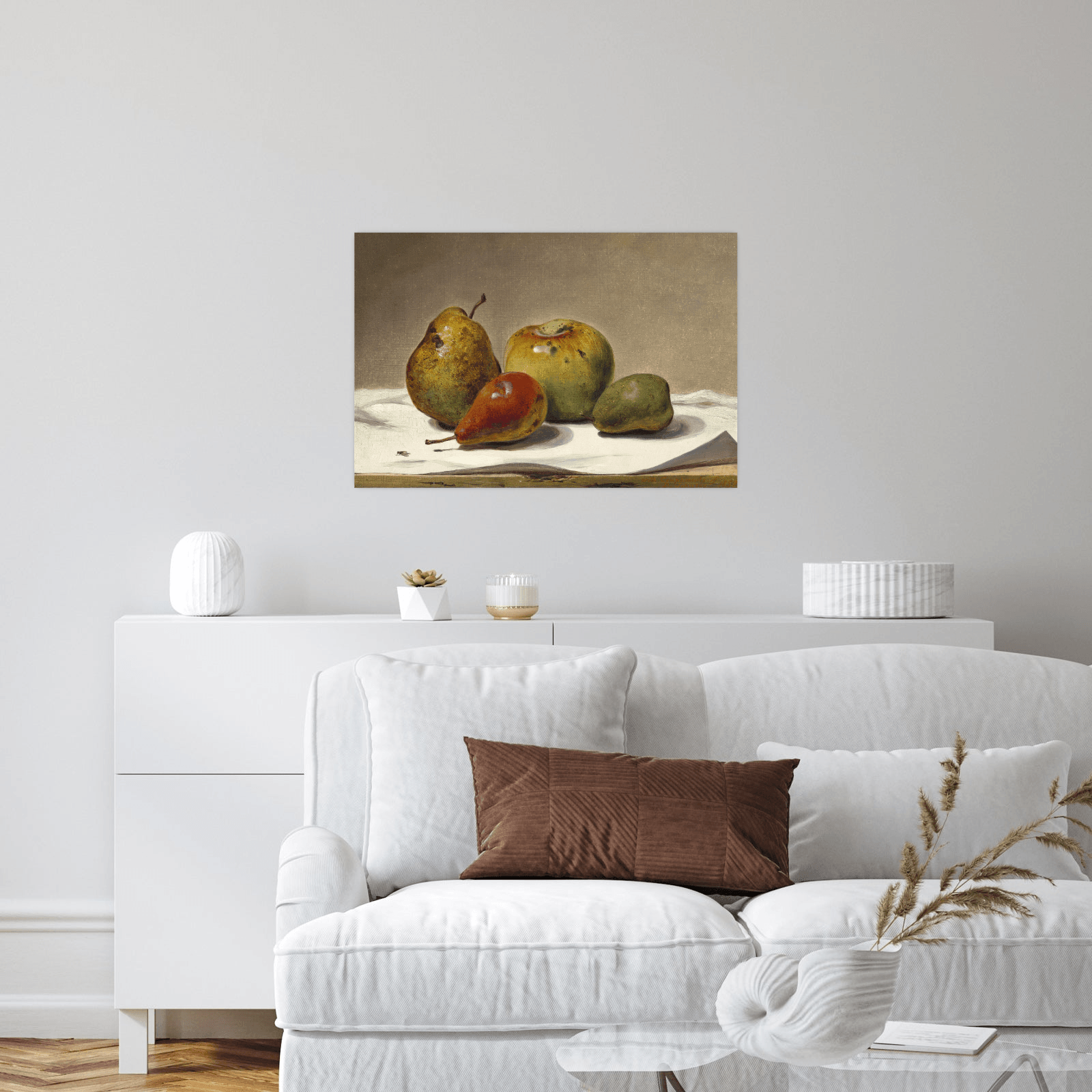 Three Pears and an Apple, David Johnson - ArtDeco Canvas