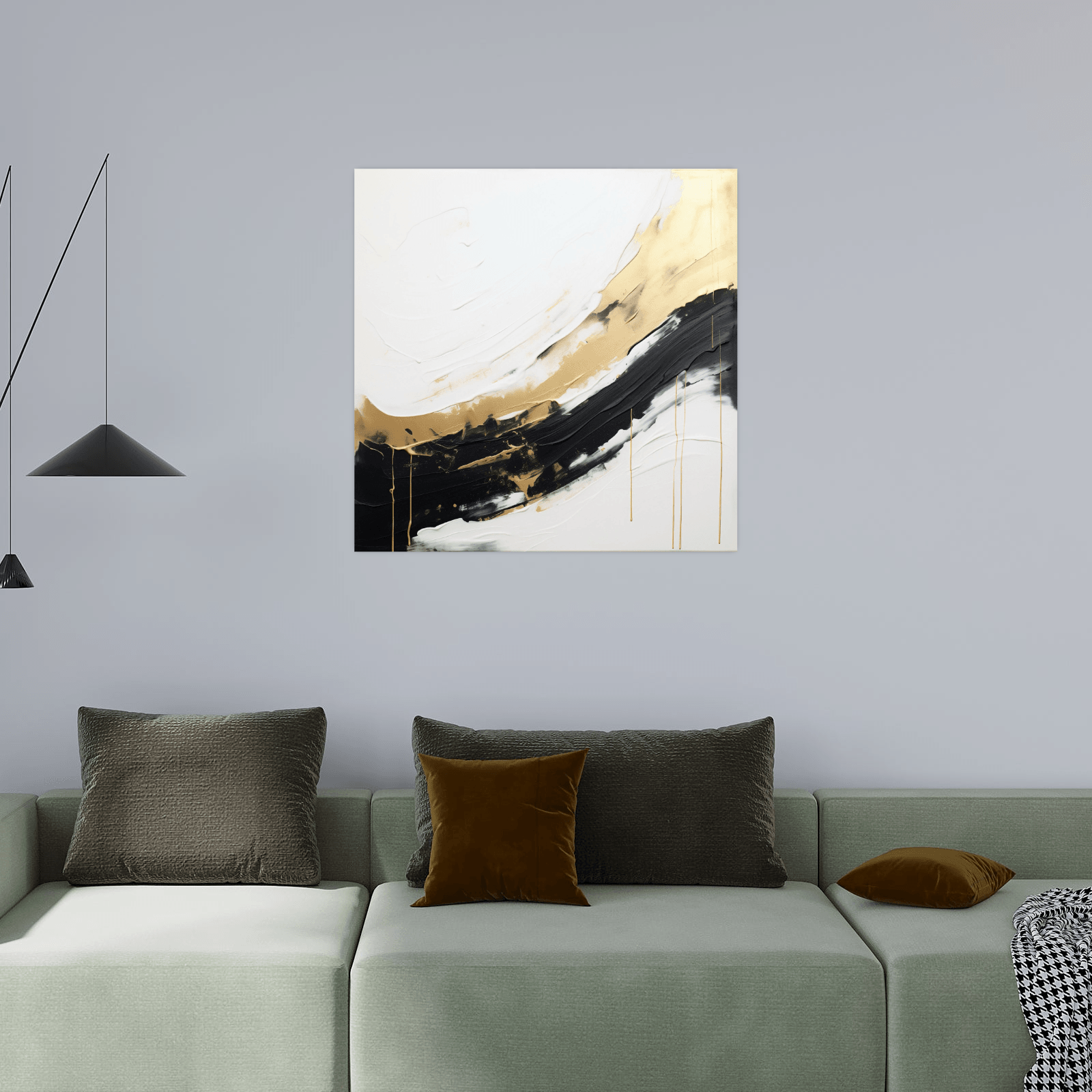 Tick paint pattern in gold and black - ArtDeco Canvas