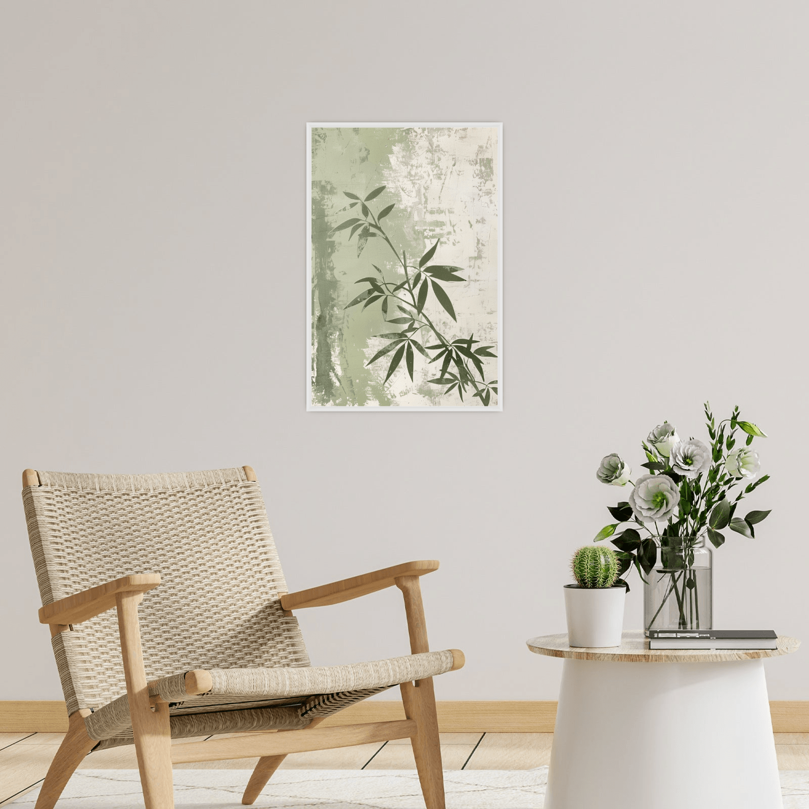 Tree branch against the wall - ArtDeco Canvas