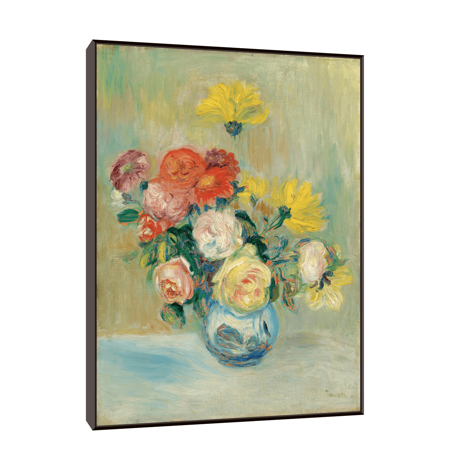 Vase De Roses Et Dahlias, Pierre-Auguste Renoir - ArtDeco Canvas