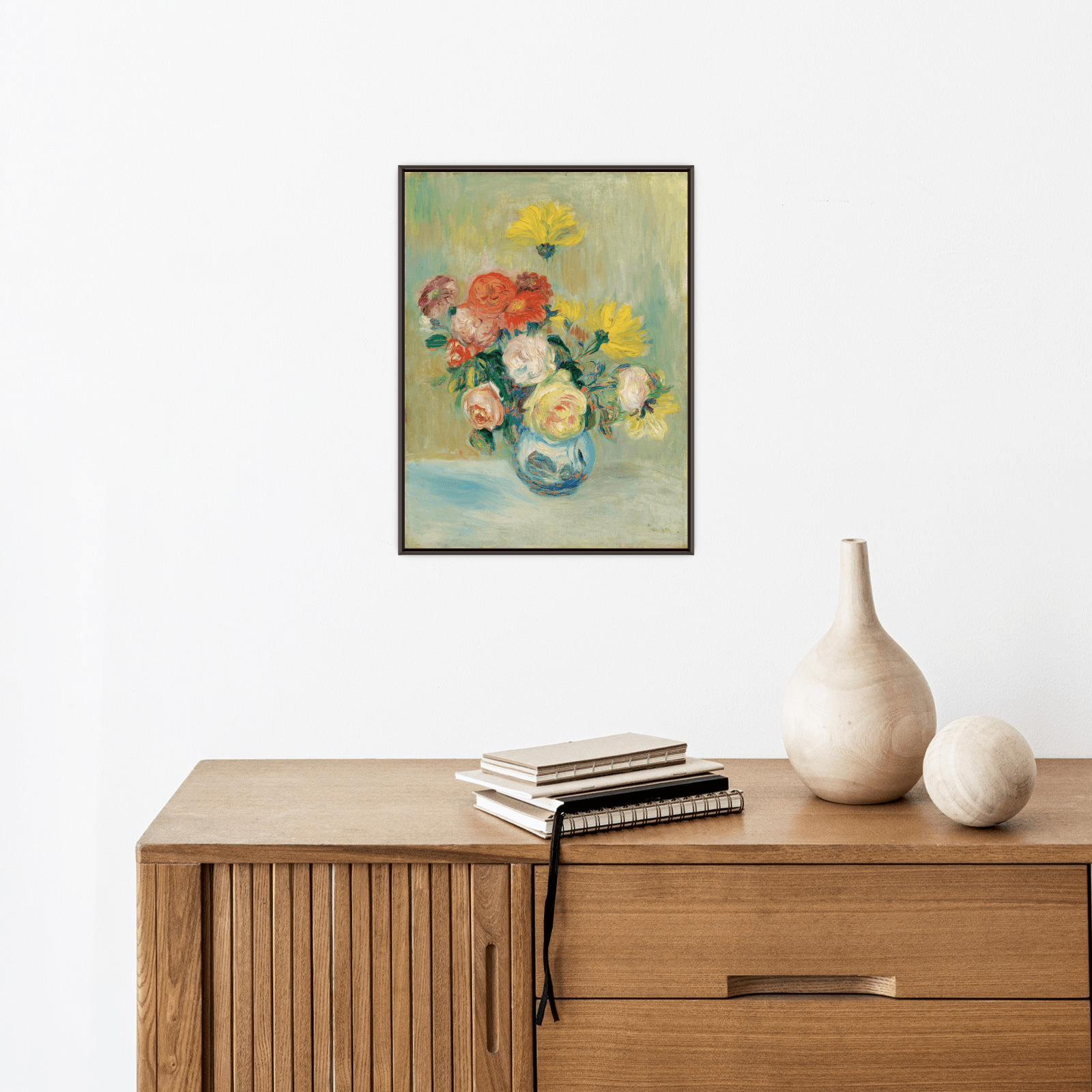 Vase De Roses Et Dahlias, Pierre-Auguste Renoir - ArtDeco Canvas