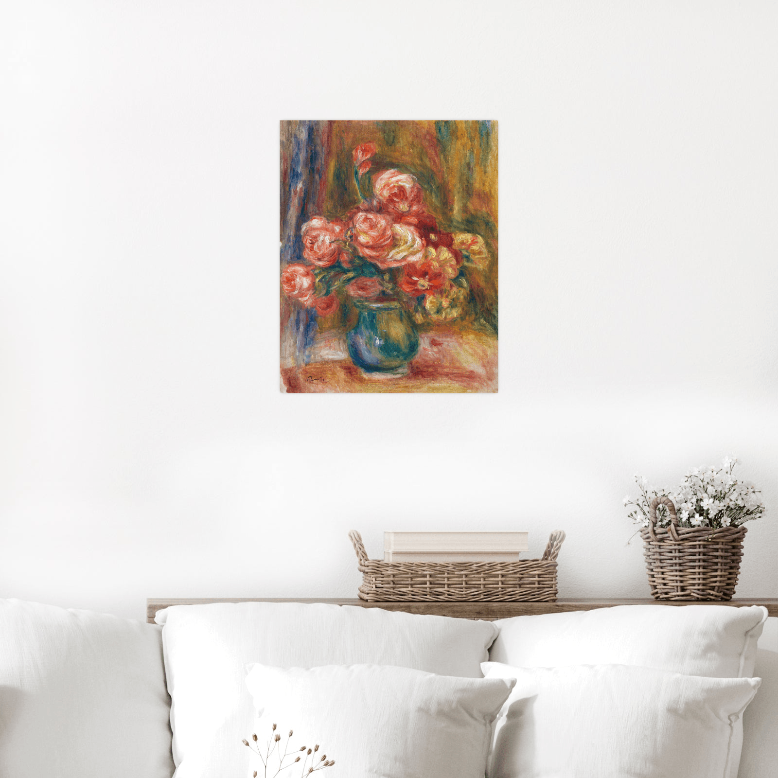 Vase of Roses, Pierre-Auguste Renoir - ArtDeco Canvas