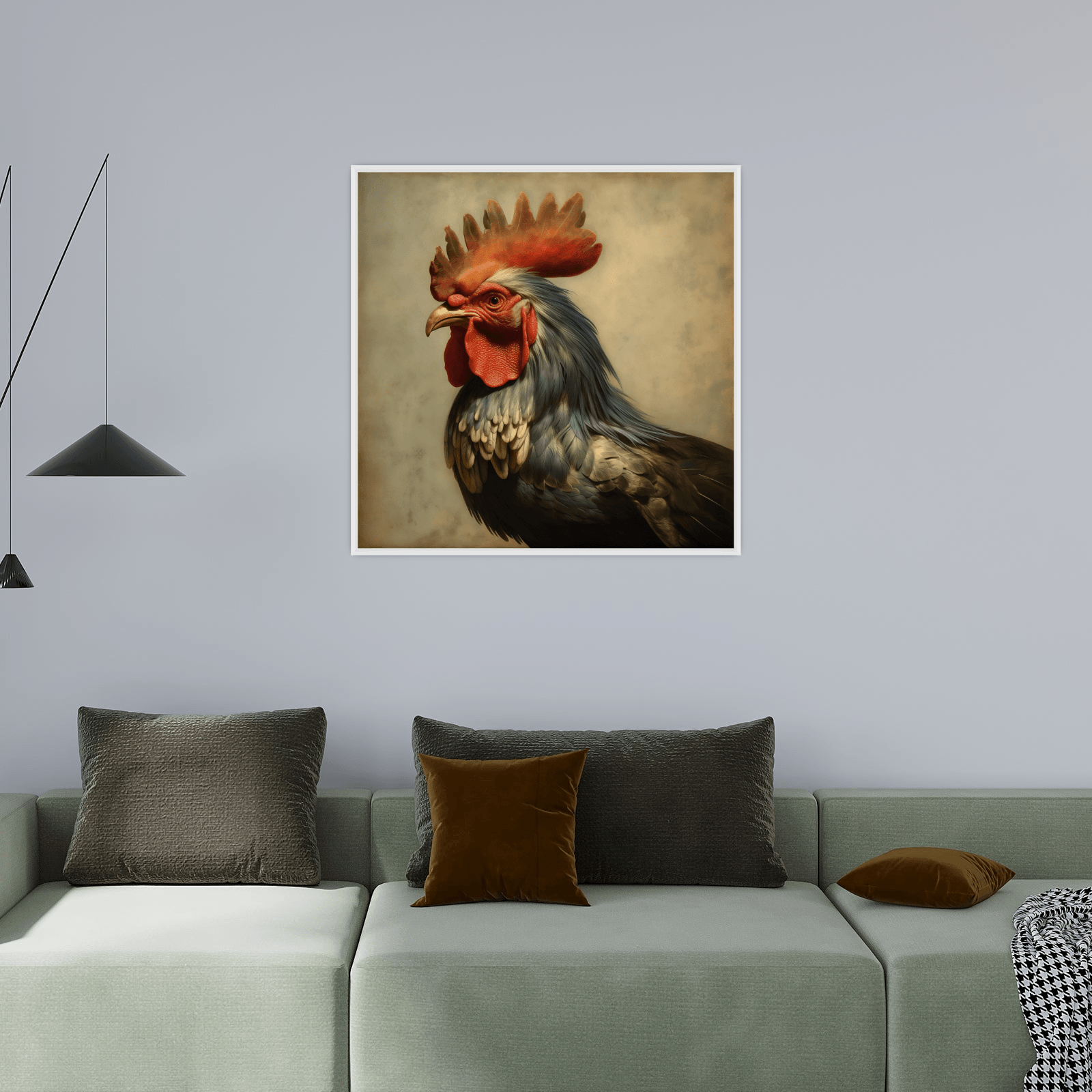 Vibrant Rooster - ArtDeco Canvas