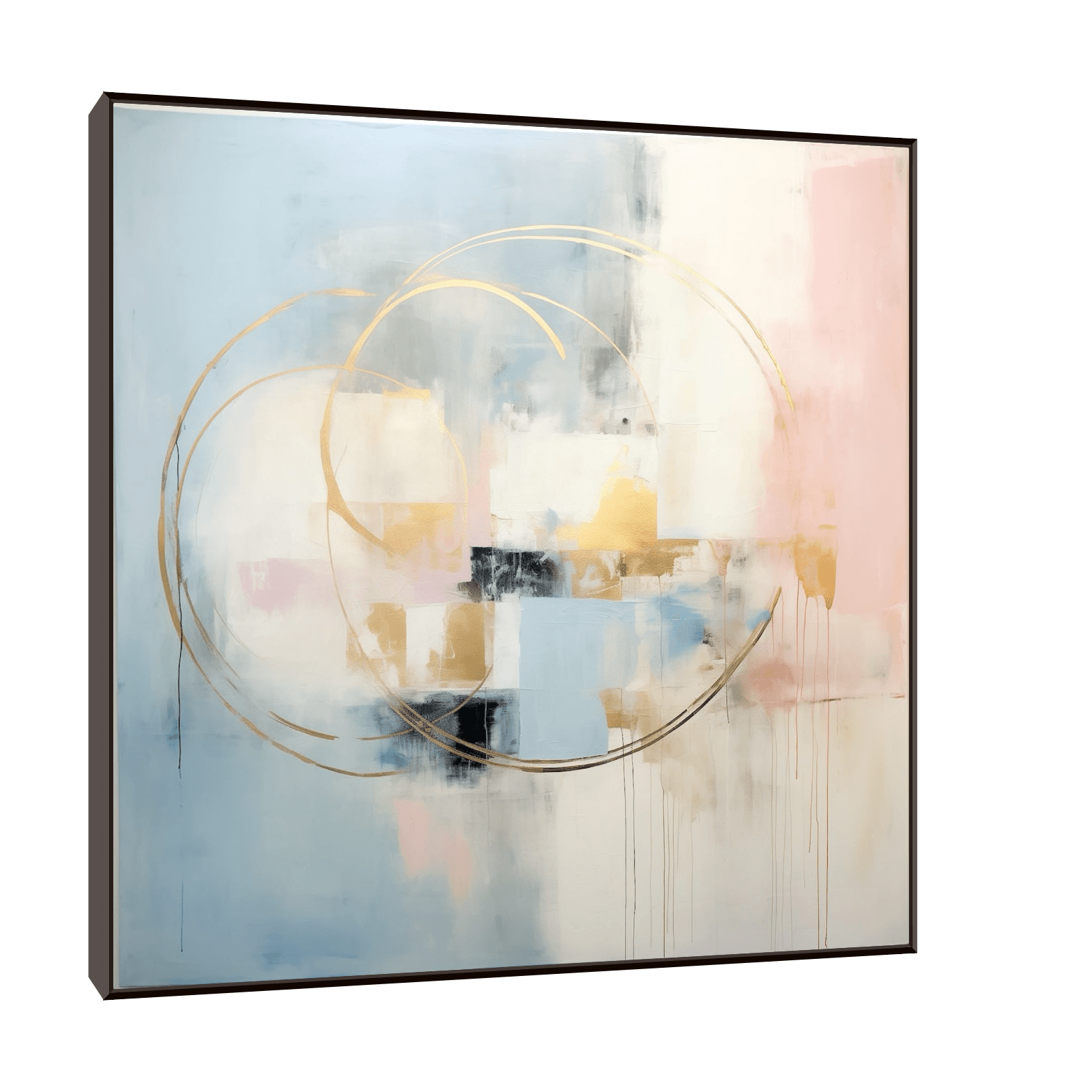 Vibrant Vortex on blue and pink - ArtDeco Canvas