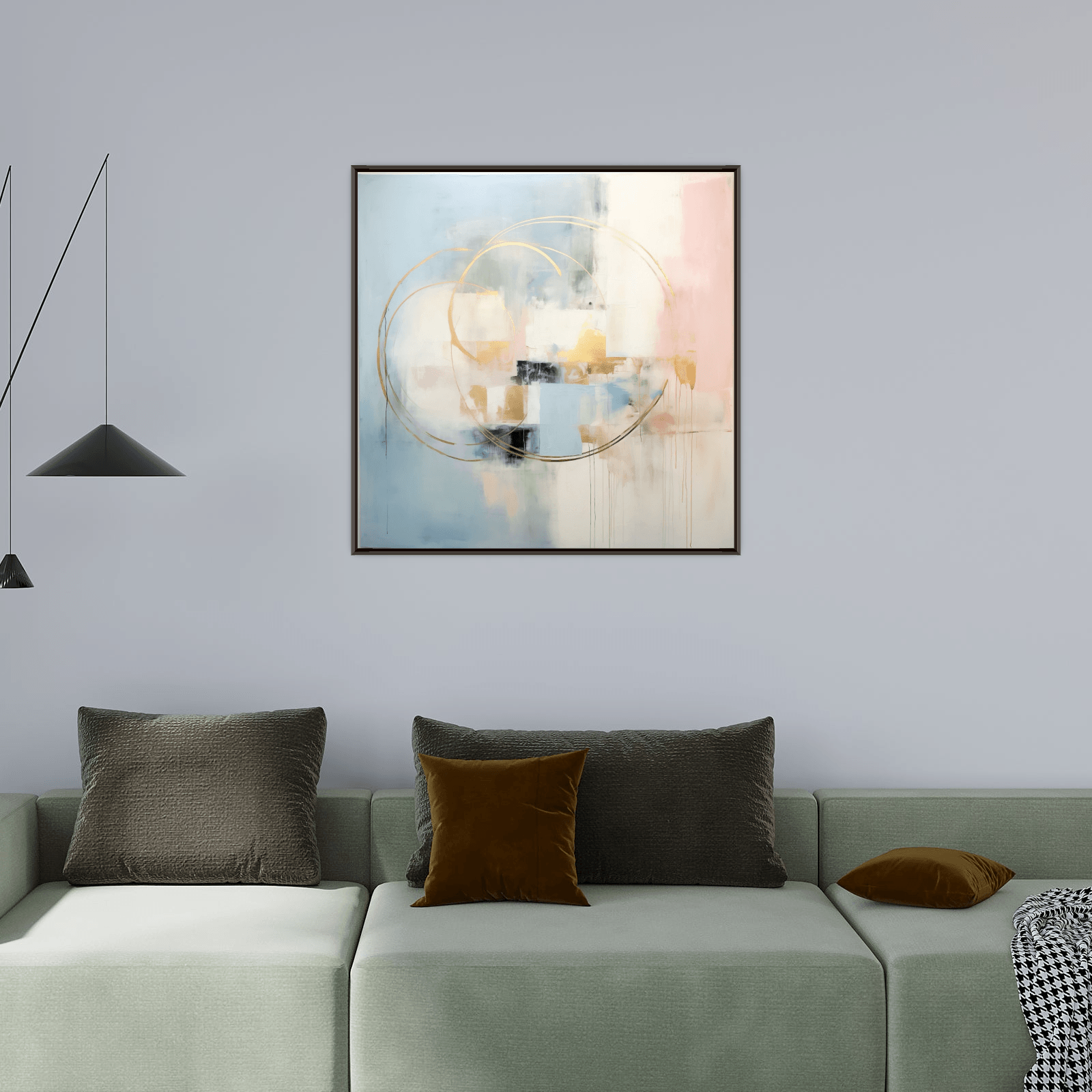 Vibrant Vortex on blue and pink - ArtDeco Canvas