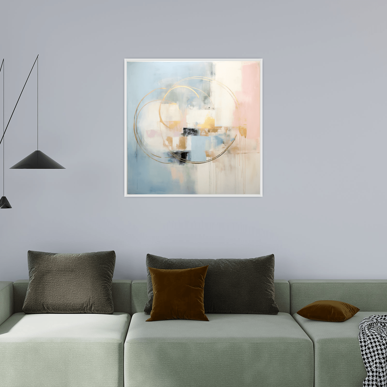 Vibrant Vortex on blue and pink - ArtDeco Canvas