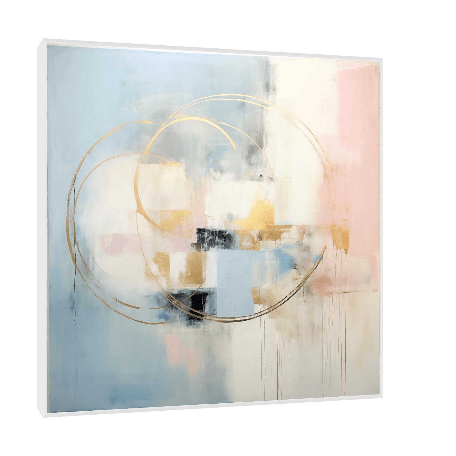 Vibrant Vortex on blue and pink - ArtDeco Canvas