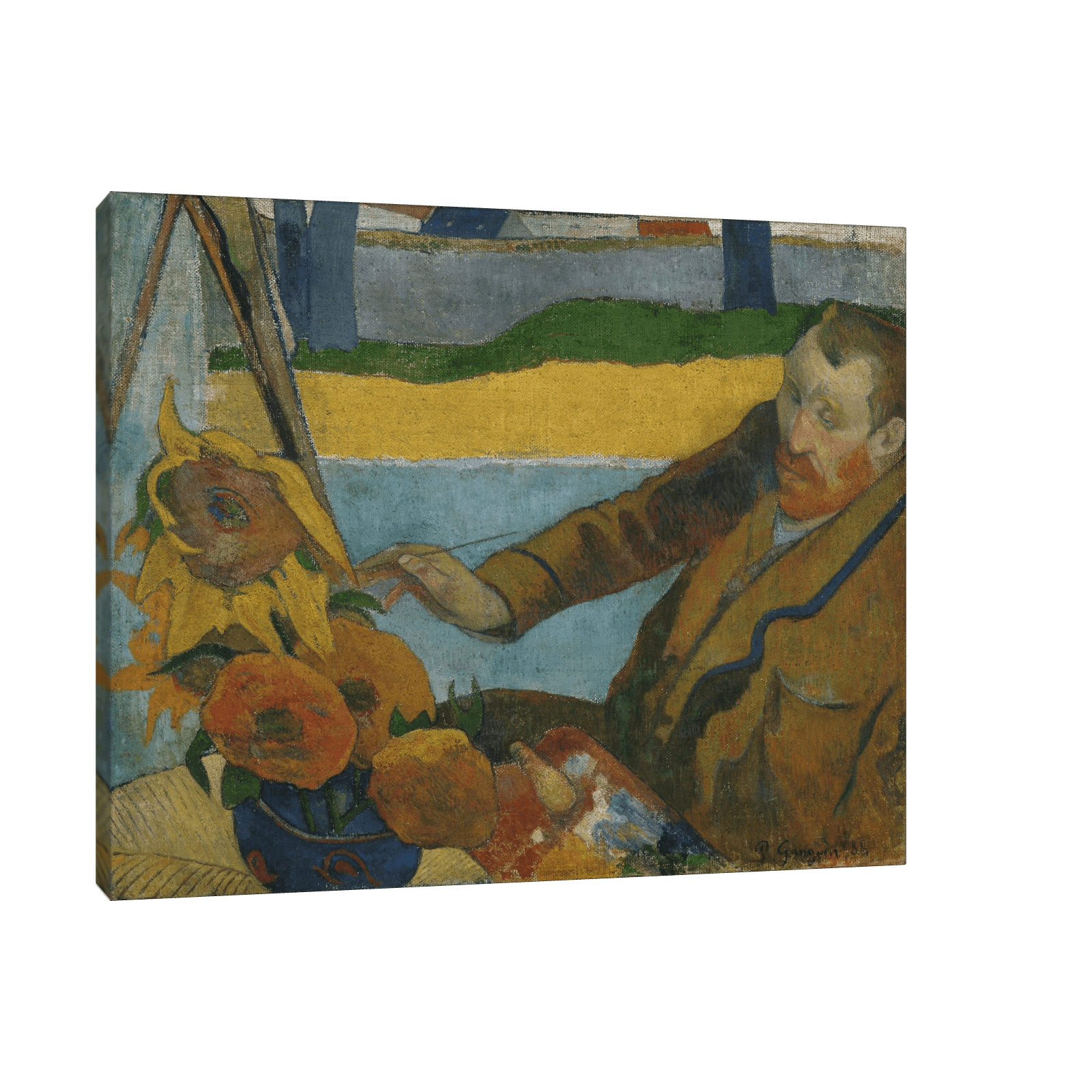Vincent van Gogh painting sunflowers, Paul Gauguin - ArtDeco Canvas