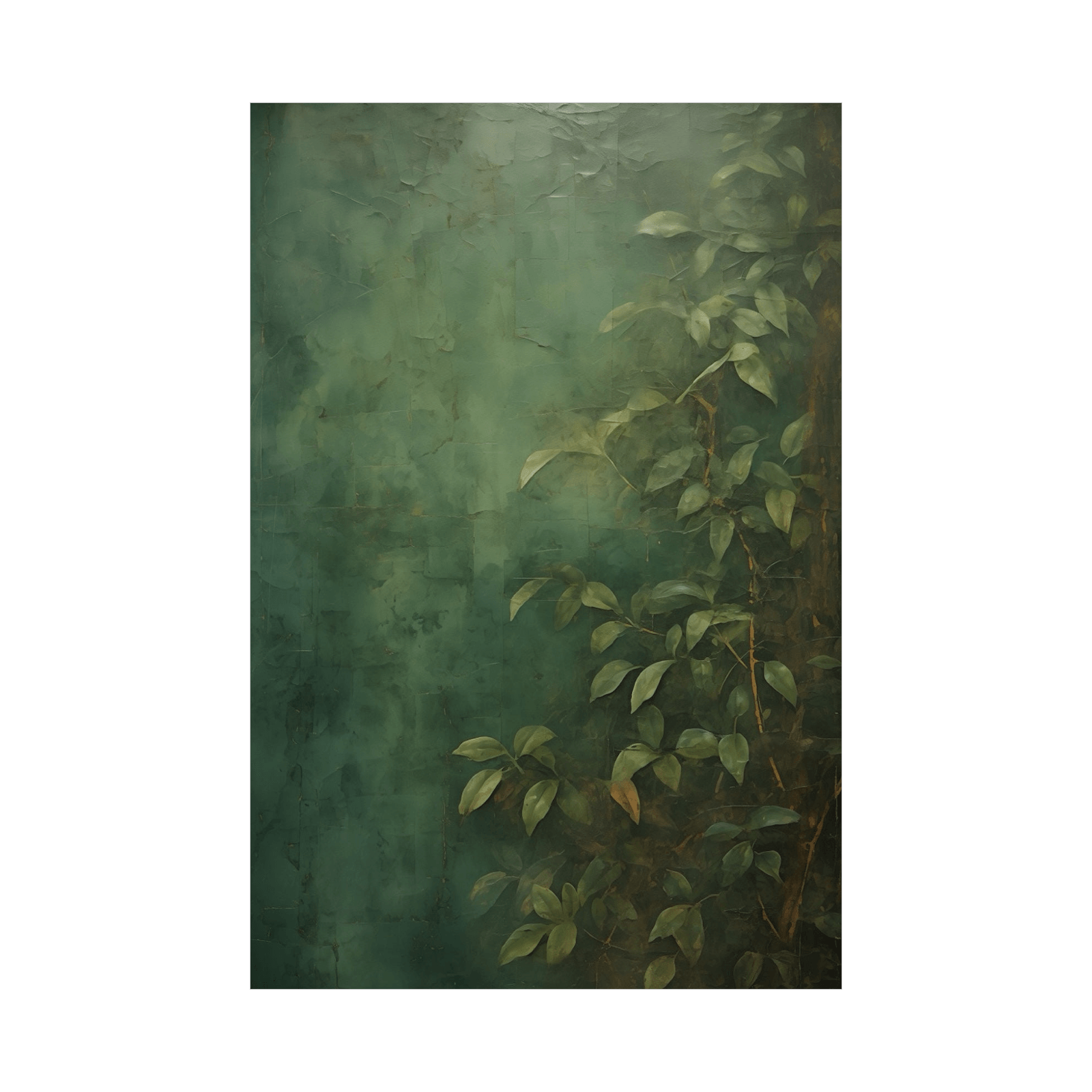 Vines on a green wall - ArtDeco Canvas