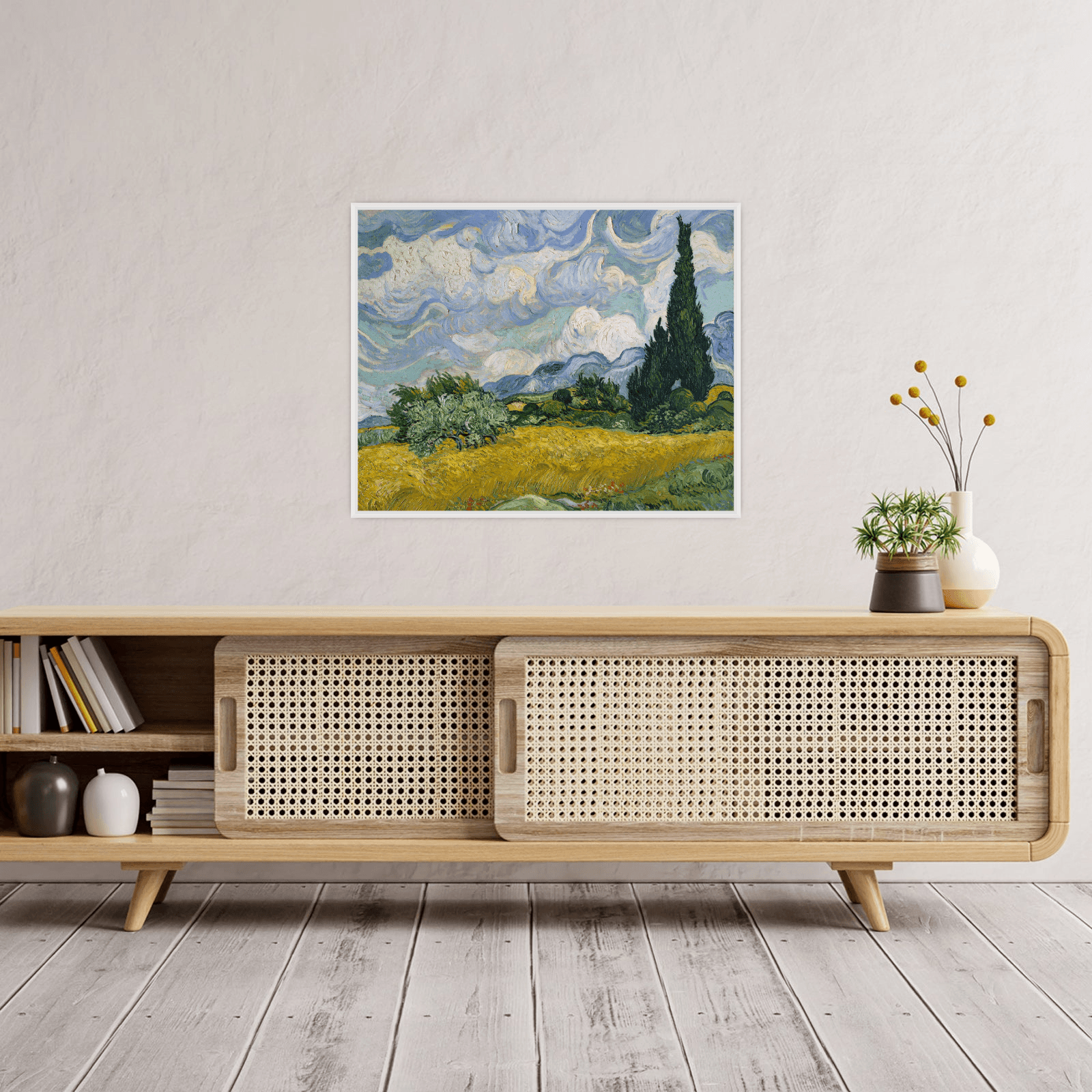 Wheat Field with Cypresses, Vincent van Gogh - ArtDeco Canvas