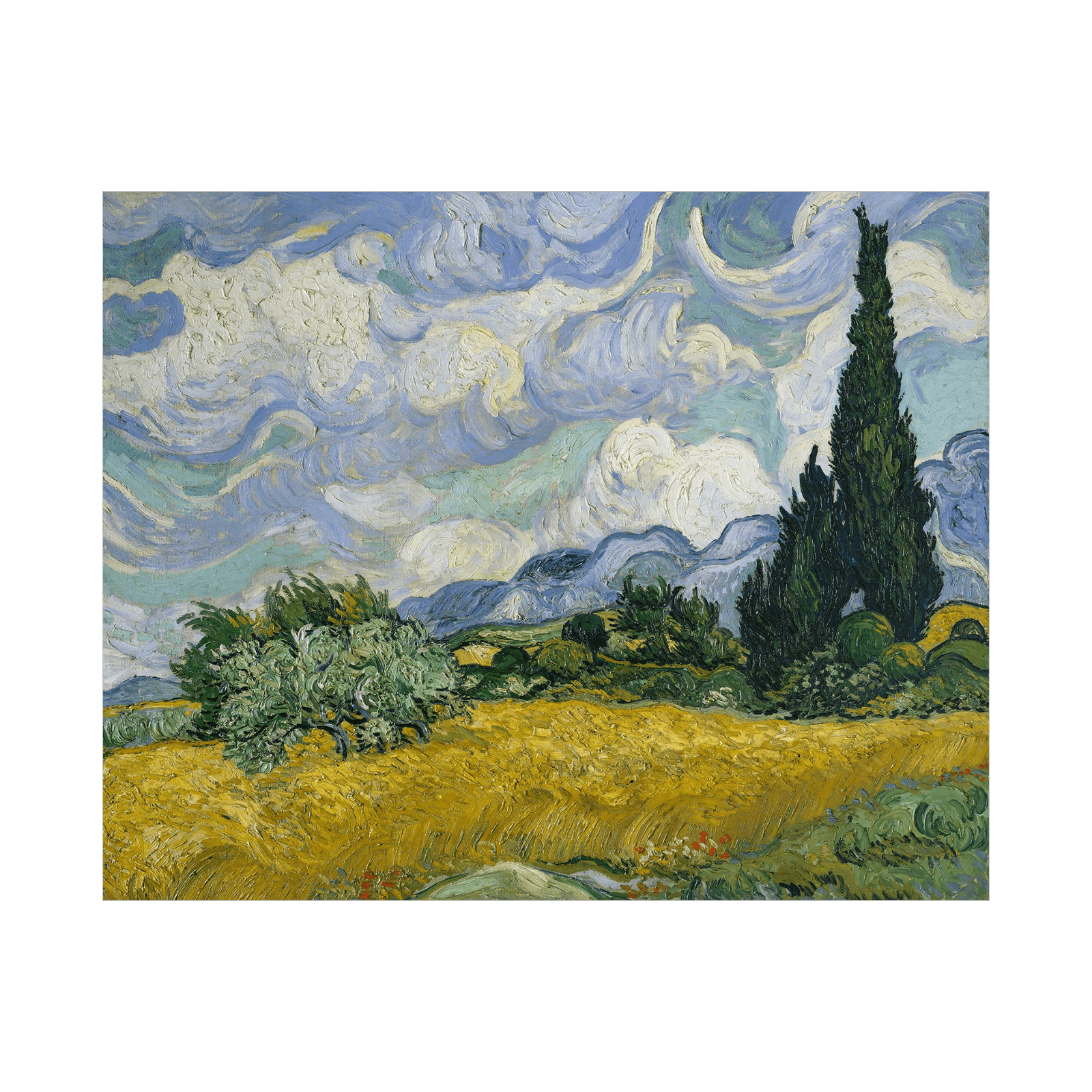 Wheat Field with Cypresses, Vincent van Gogh - ArtDeco Canvas