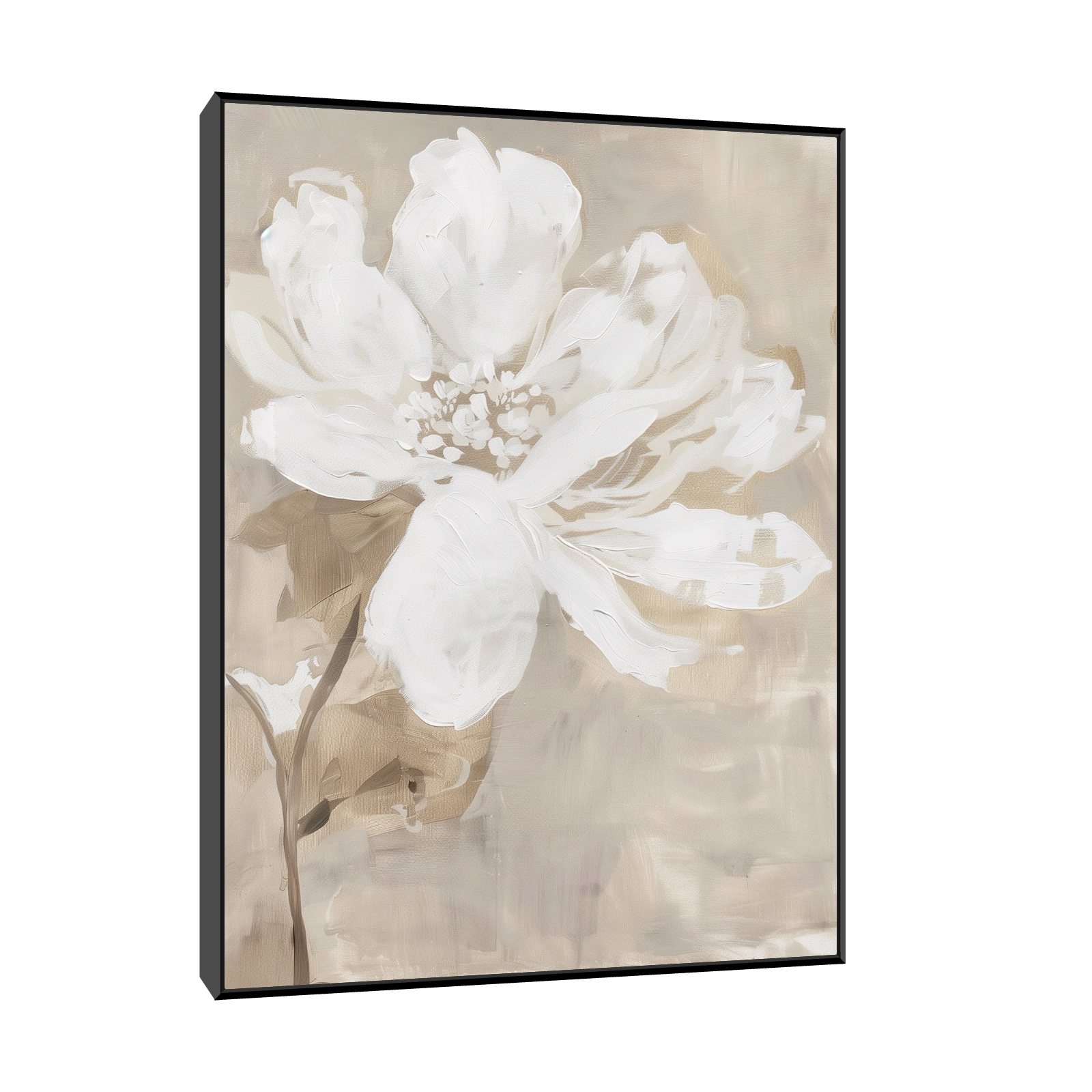 White flower on beige