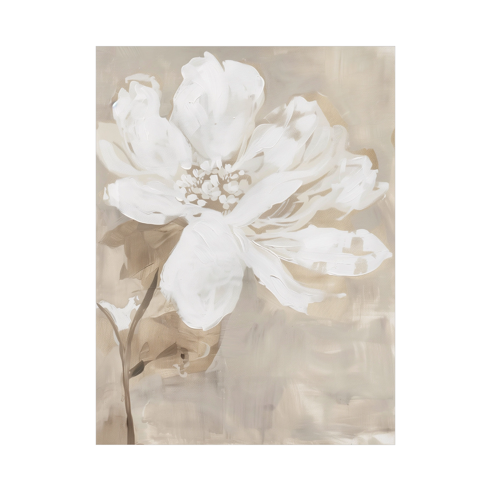 White flower on beige