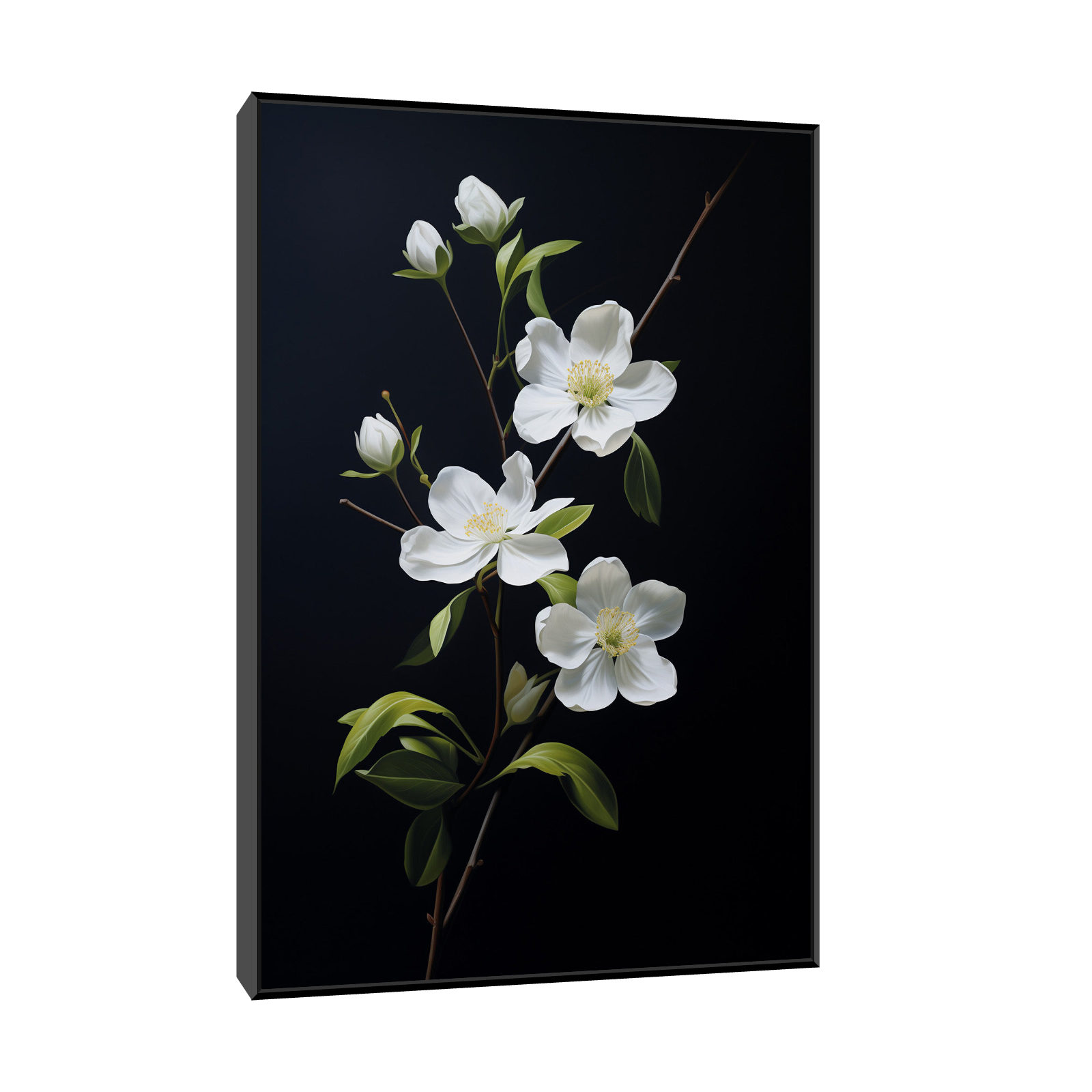 White flowers on black II