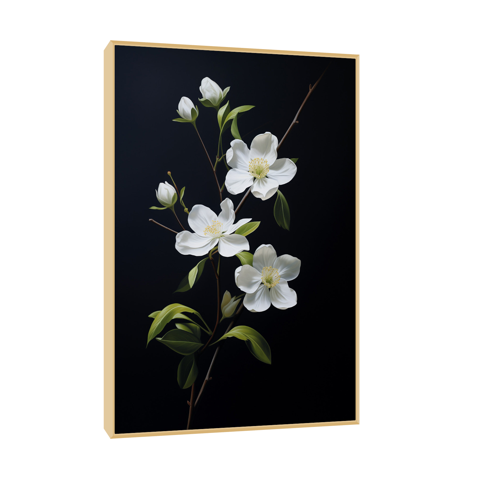 White flowers on black II