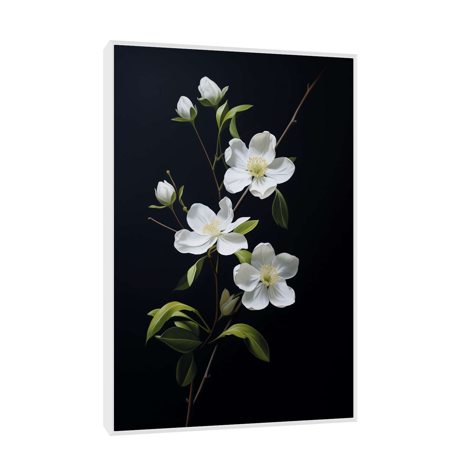 White flowers on black II