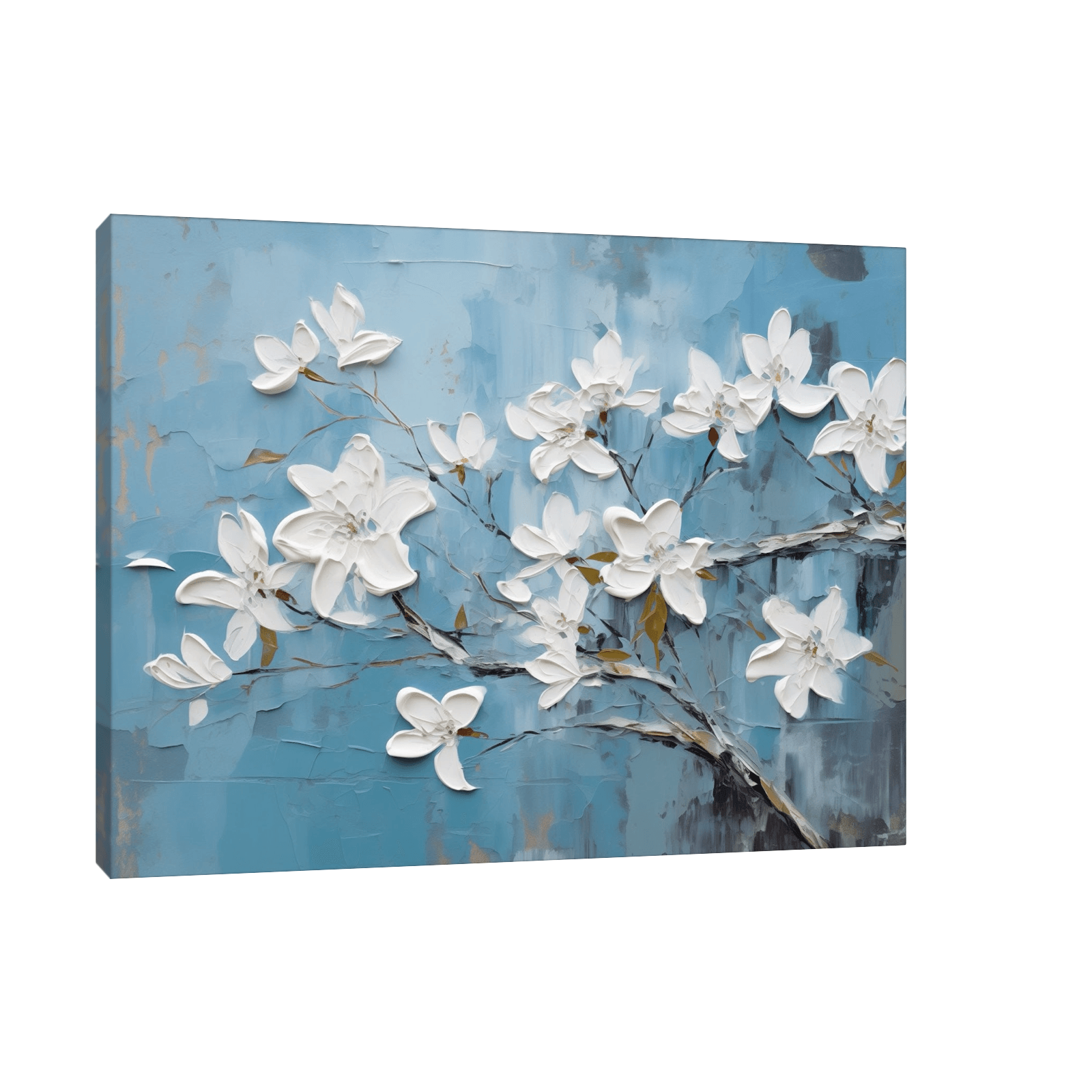 White flowers on the tree branch - ArtDeco Canvas