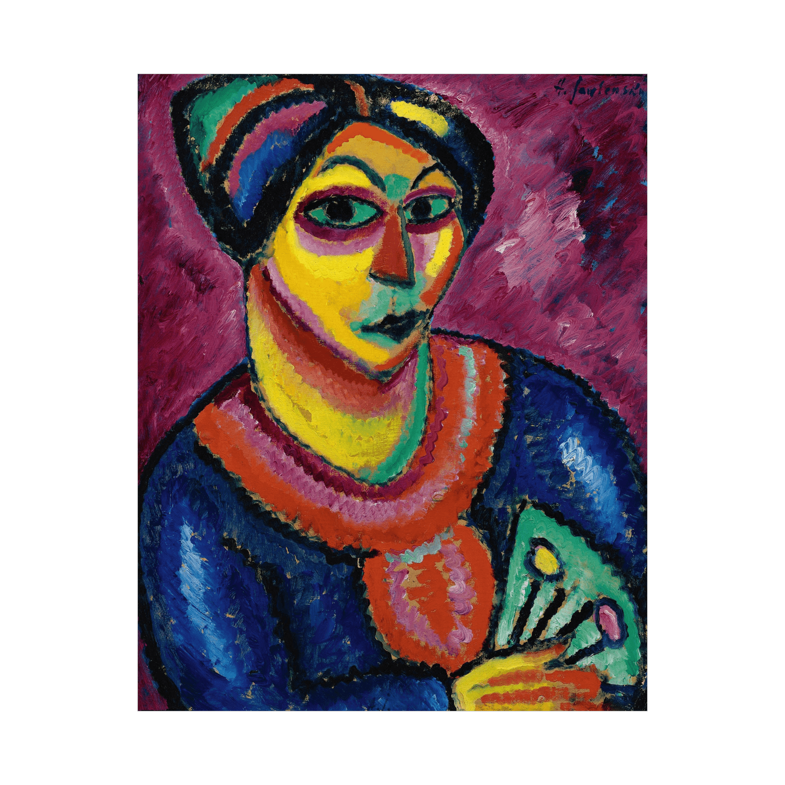 Woman With a Green Fan, Alexej von Jawlensky - ArtDeco Canvas