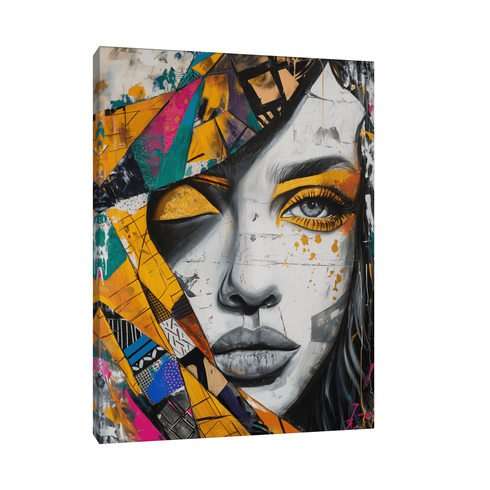 Woman with a colorful scarf - ArtDeco Canvas