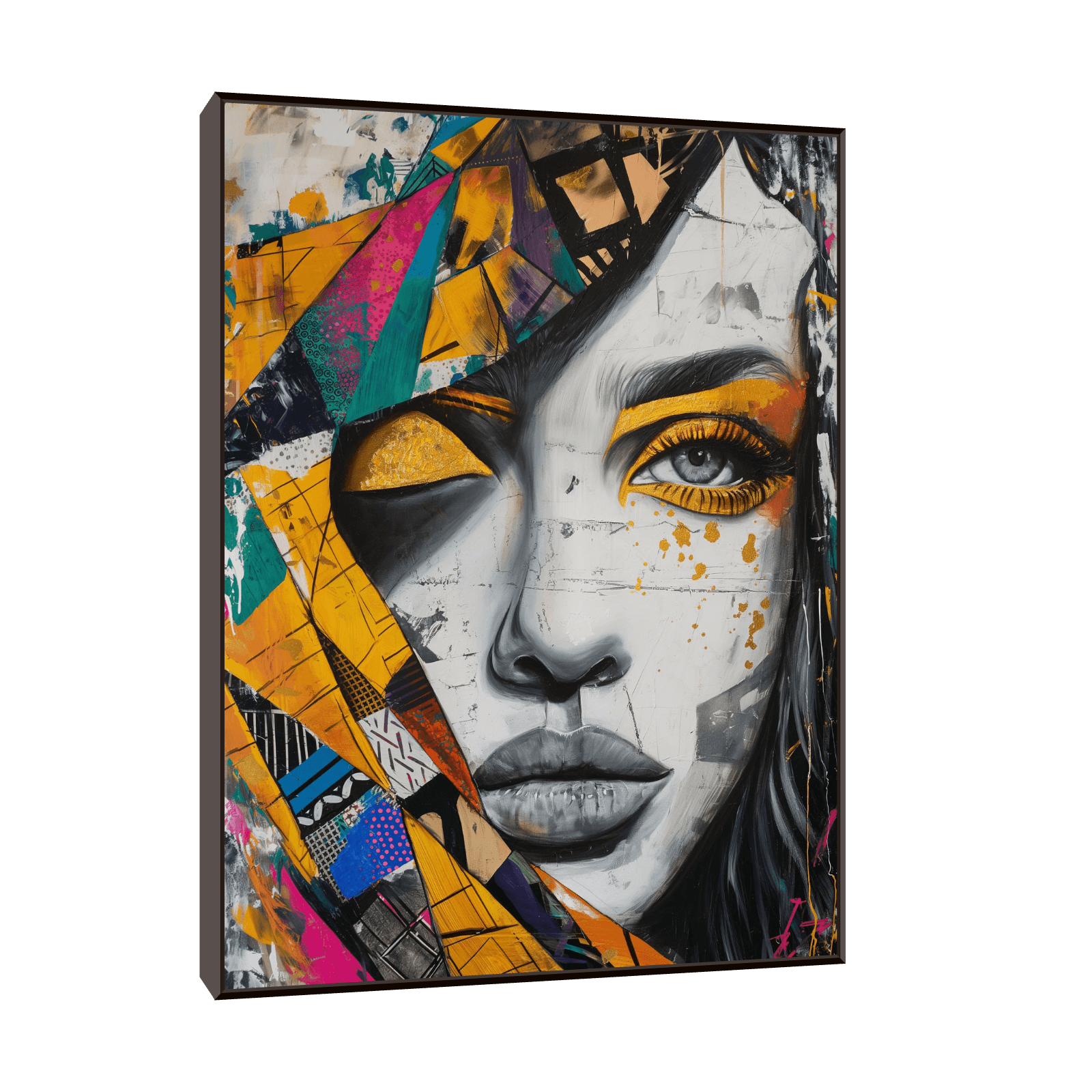 Woman with a colorful scarf - ArtDeco Canvas