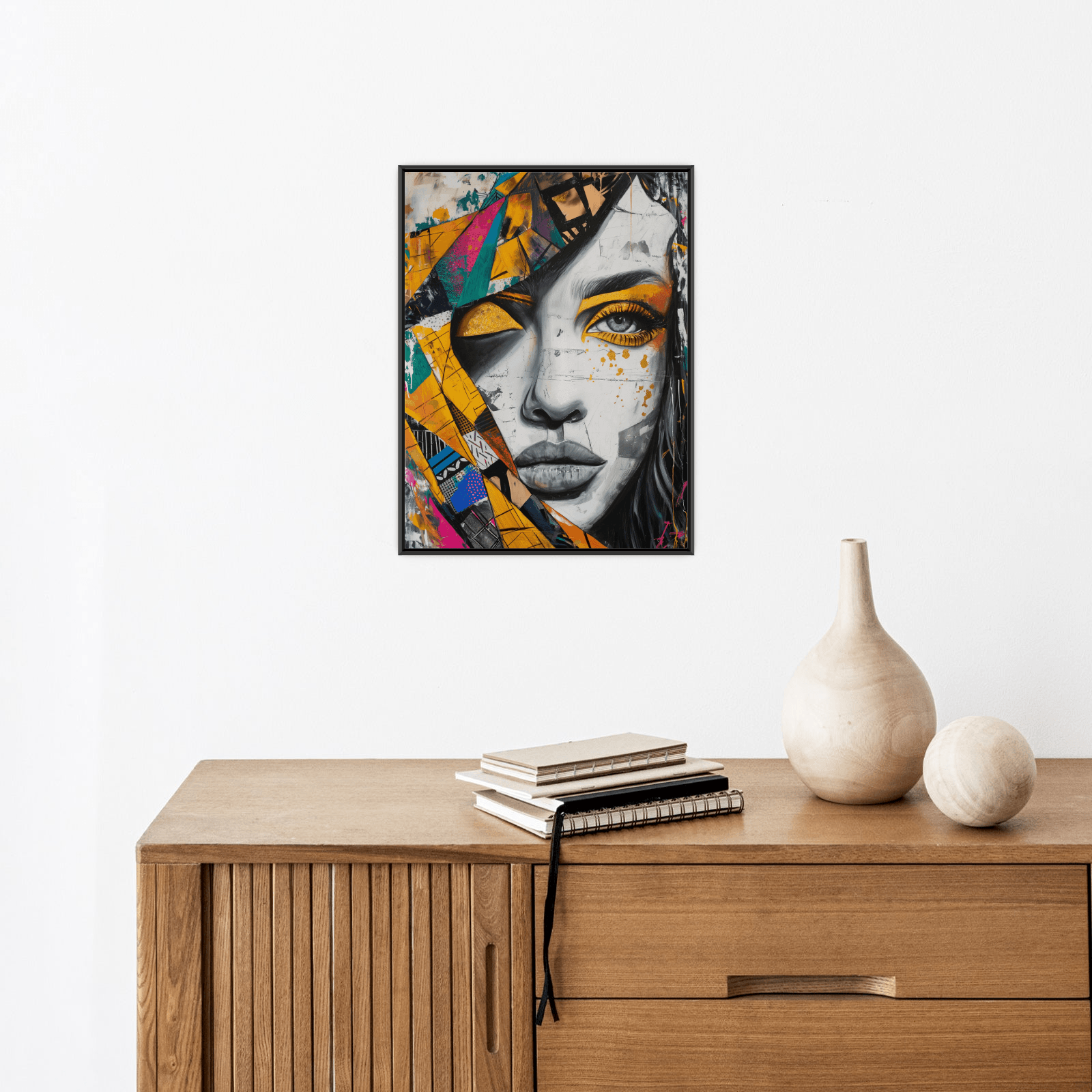 Woman with a colorful scarf - ArtDeco Canvas