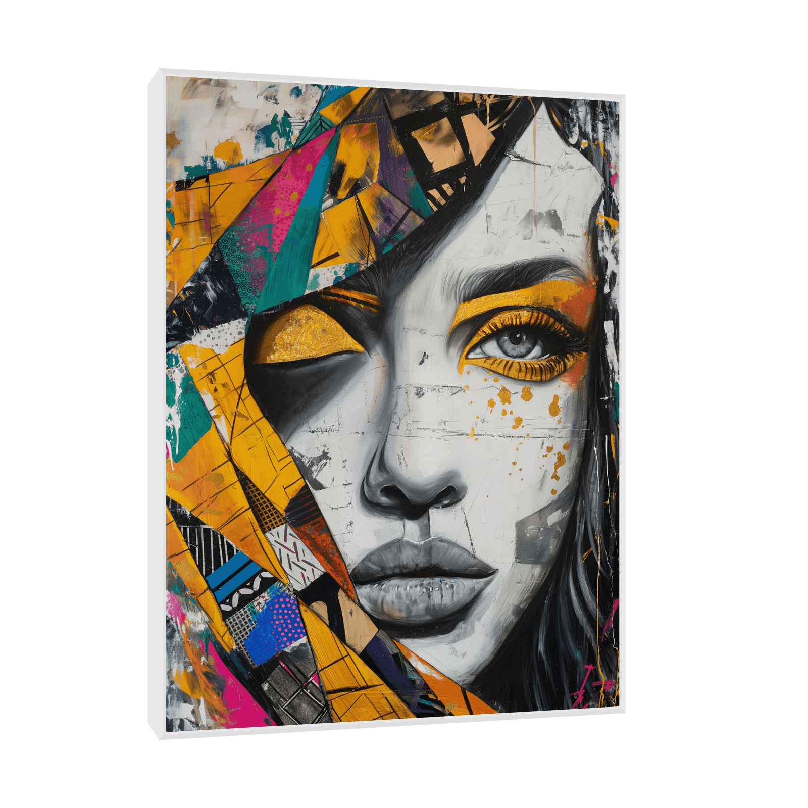 Woman with a colorful scarf - ArtDeco Canvas