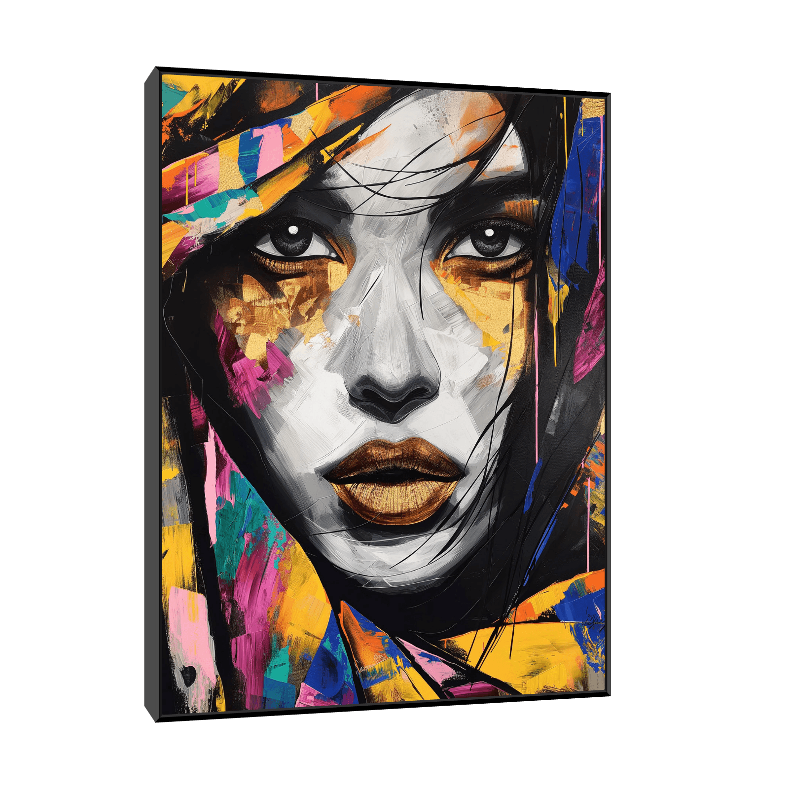 Woman with a colorful scarf II - ArtDeco Canvas
