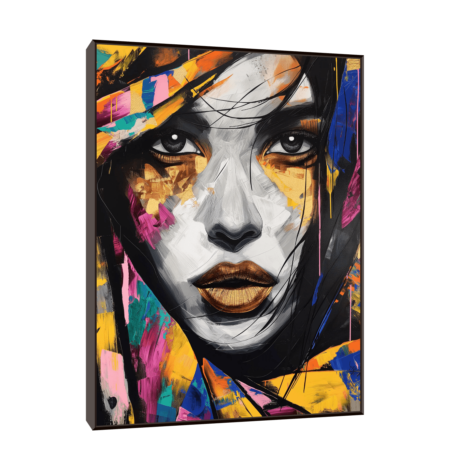 Woman with a colorful scarf II - ArtDeco Canvas