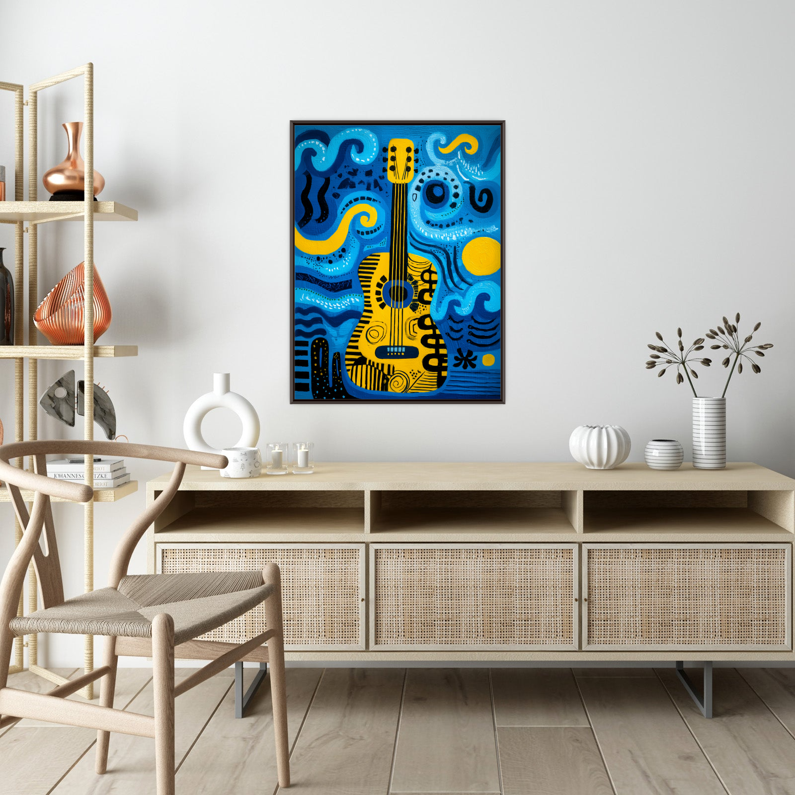 Yellow Guitar in the Waves