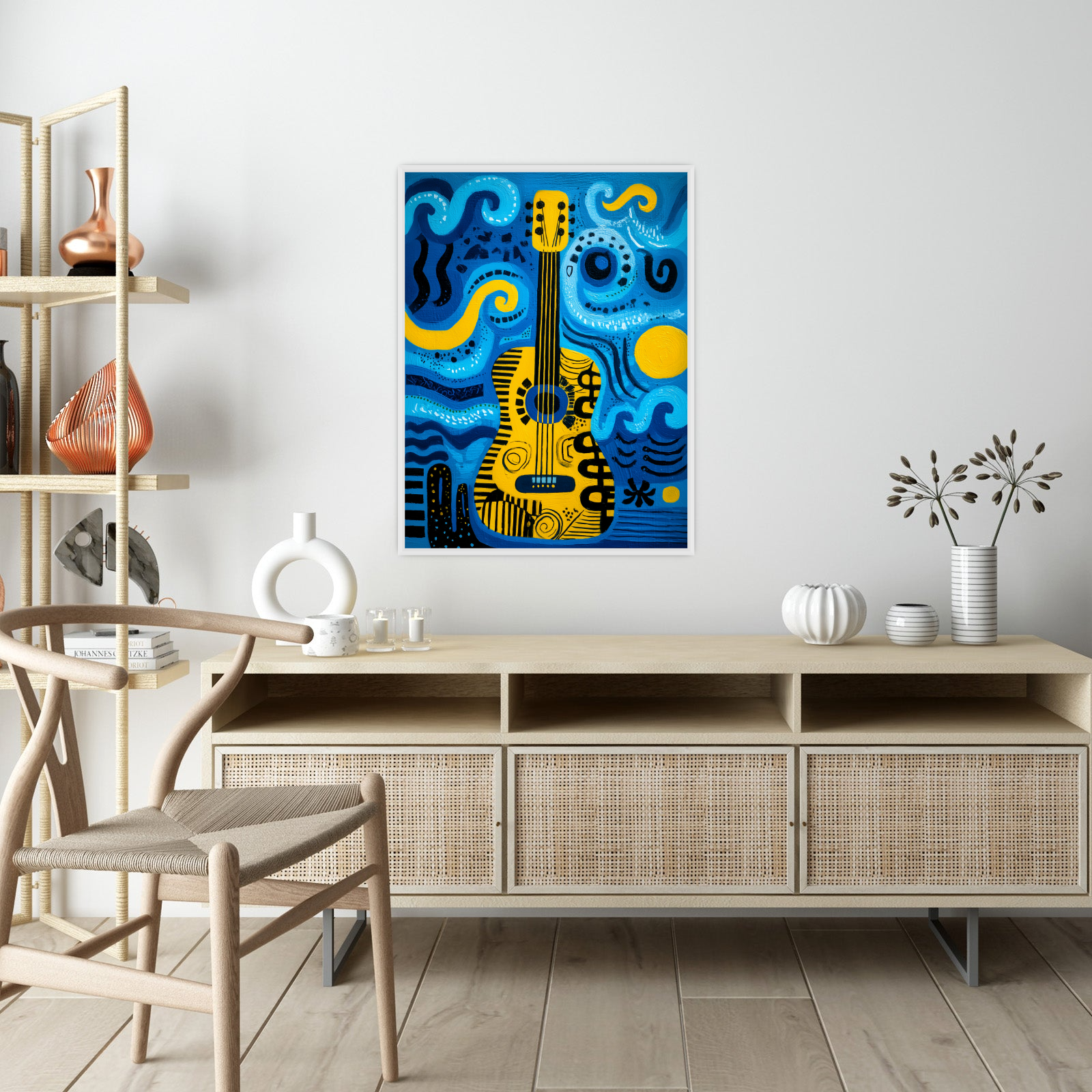 Yellow Guitar in the Waves