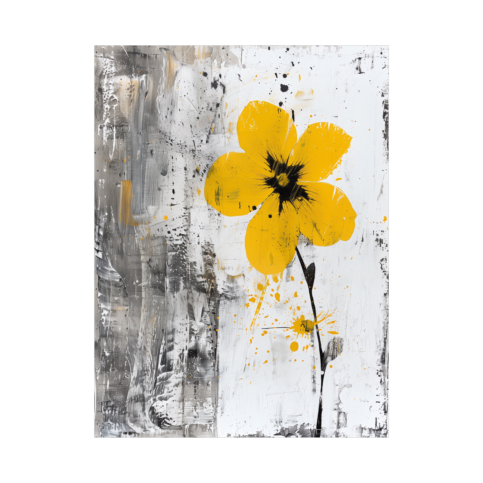 Yellow flower on grunge background