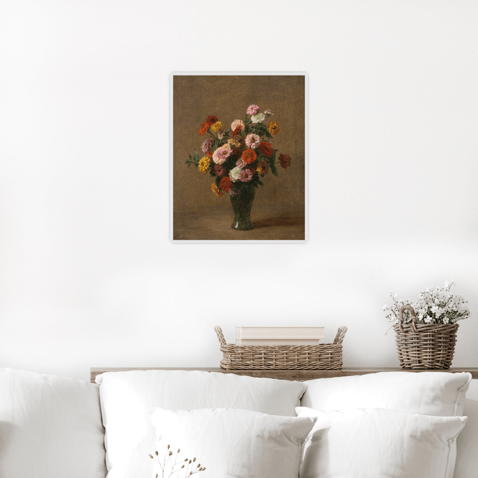 Zinnias, Henri Fantin-Latour - ArtDeco Canvas