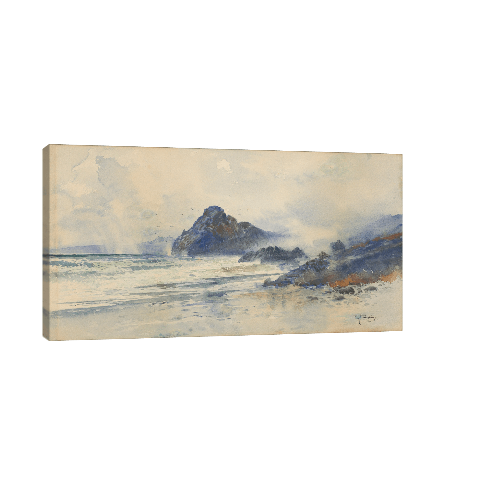 A wet day on a wild coast, William Mathew Hodgkins - ArtDeco Canvas