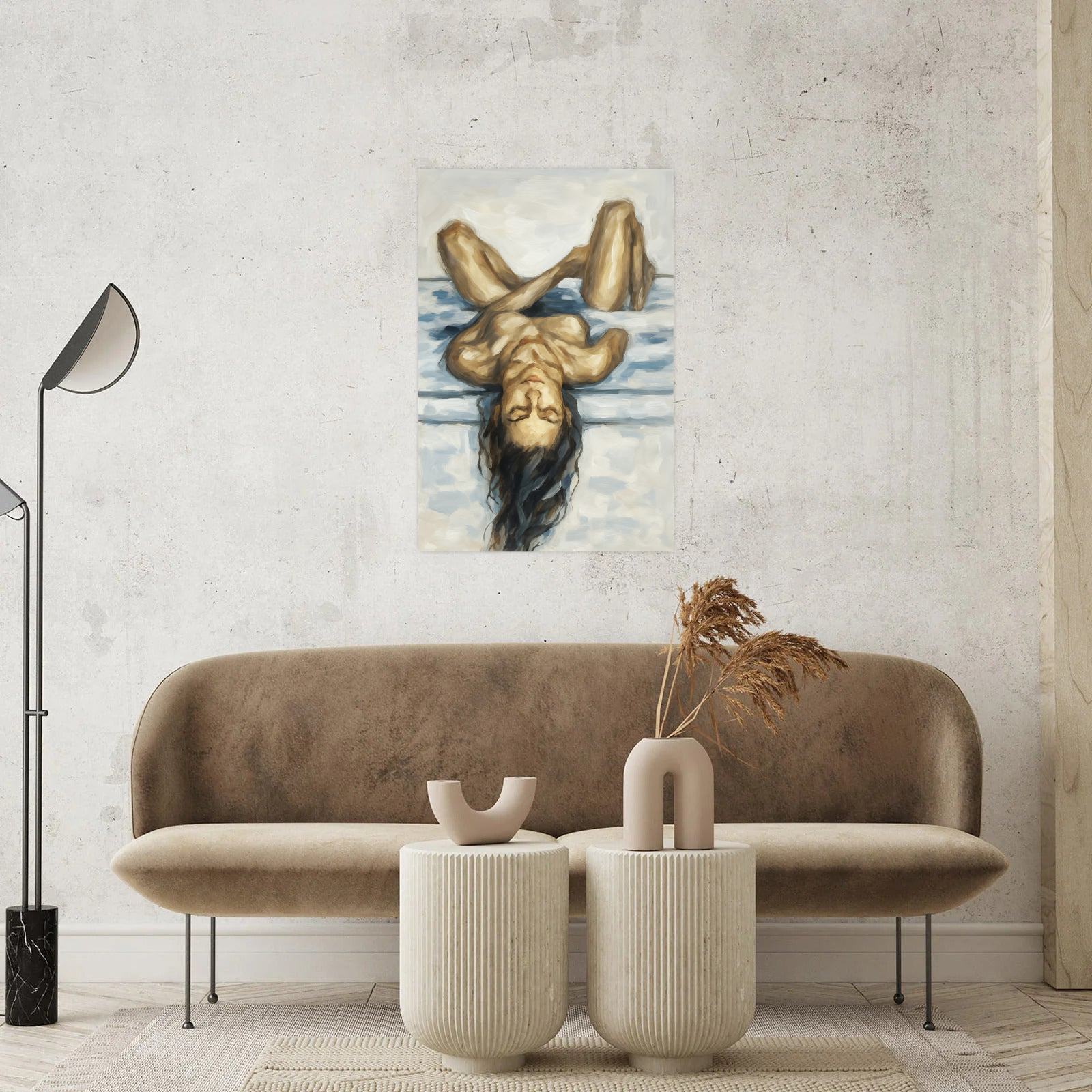 Abstract Nude Woman – Contemporary Oil Painting