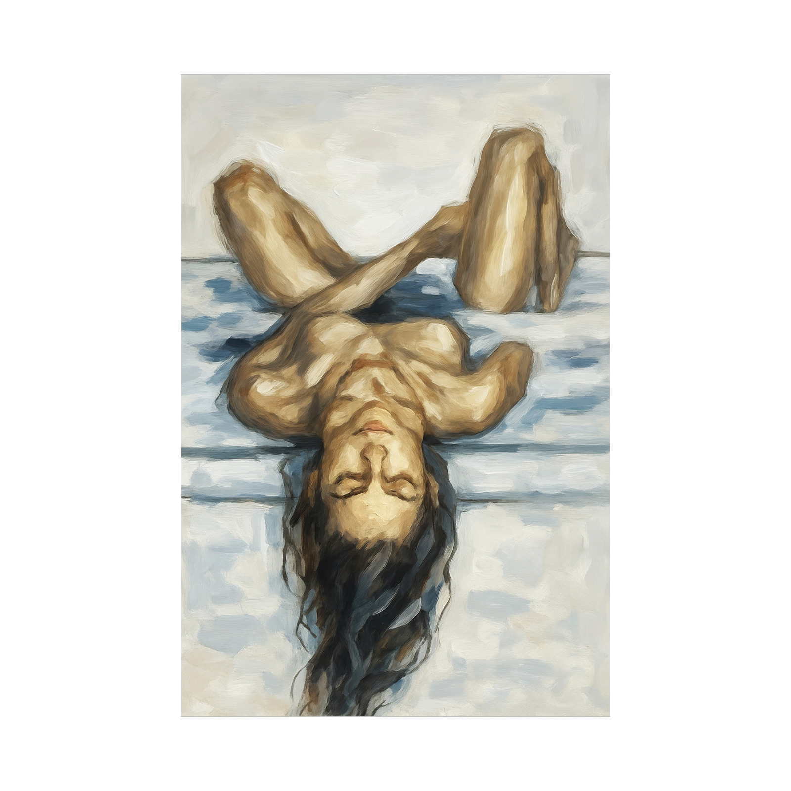 Abstract Nude Woman – Contemporary Oil Painting