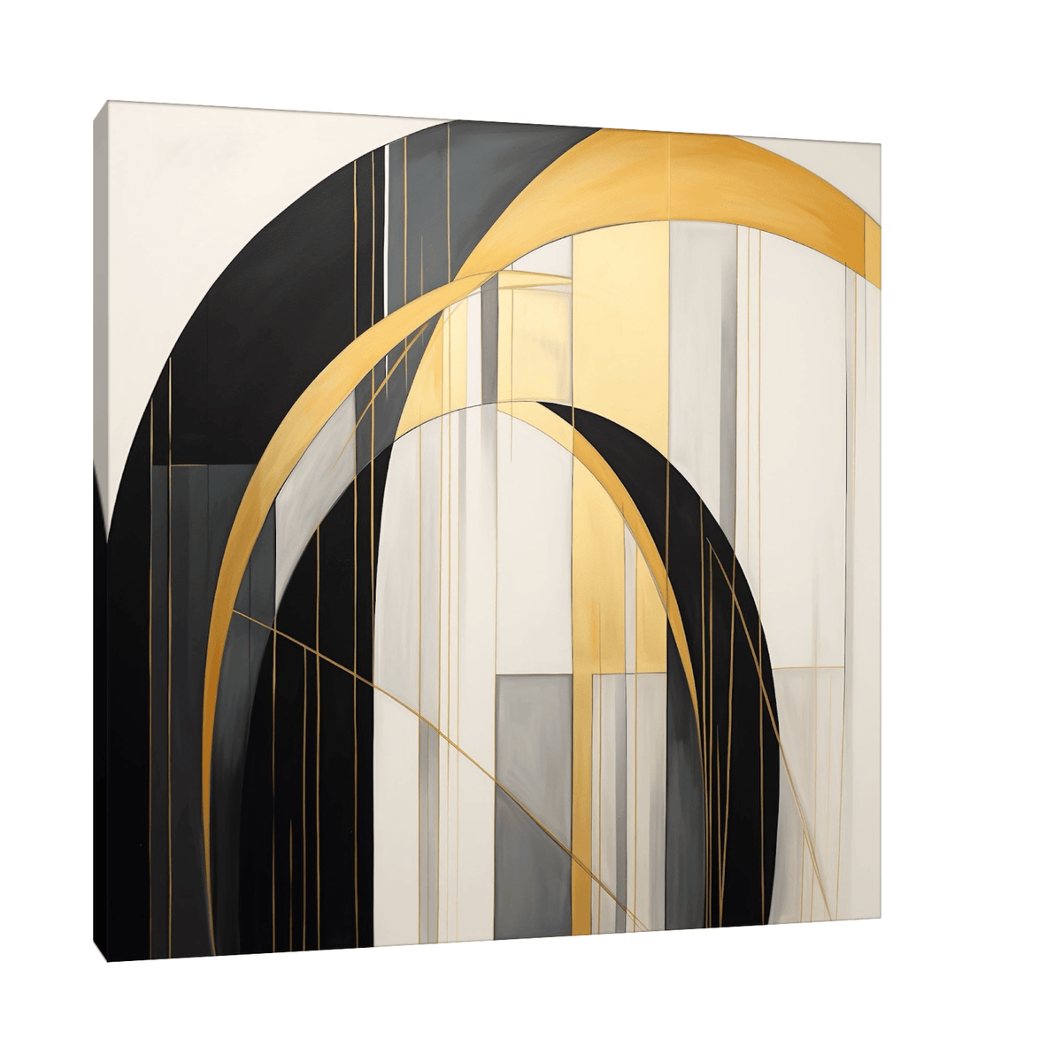 Abstract arches in black & gold - ArtDeco Canvas